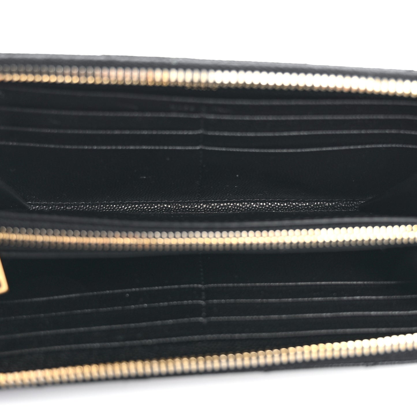 Grain De Poudre Matelasse Chevron Monogram Zip Around Wallet Black