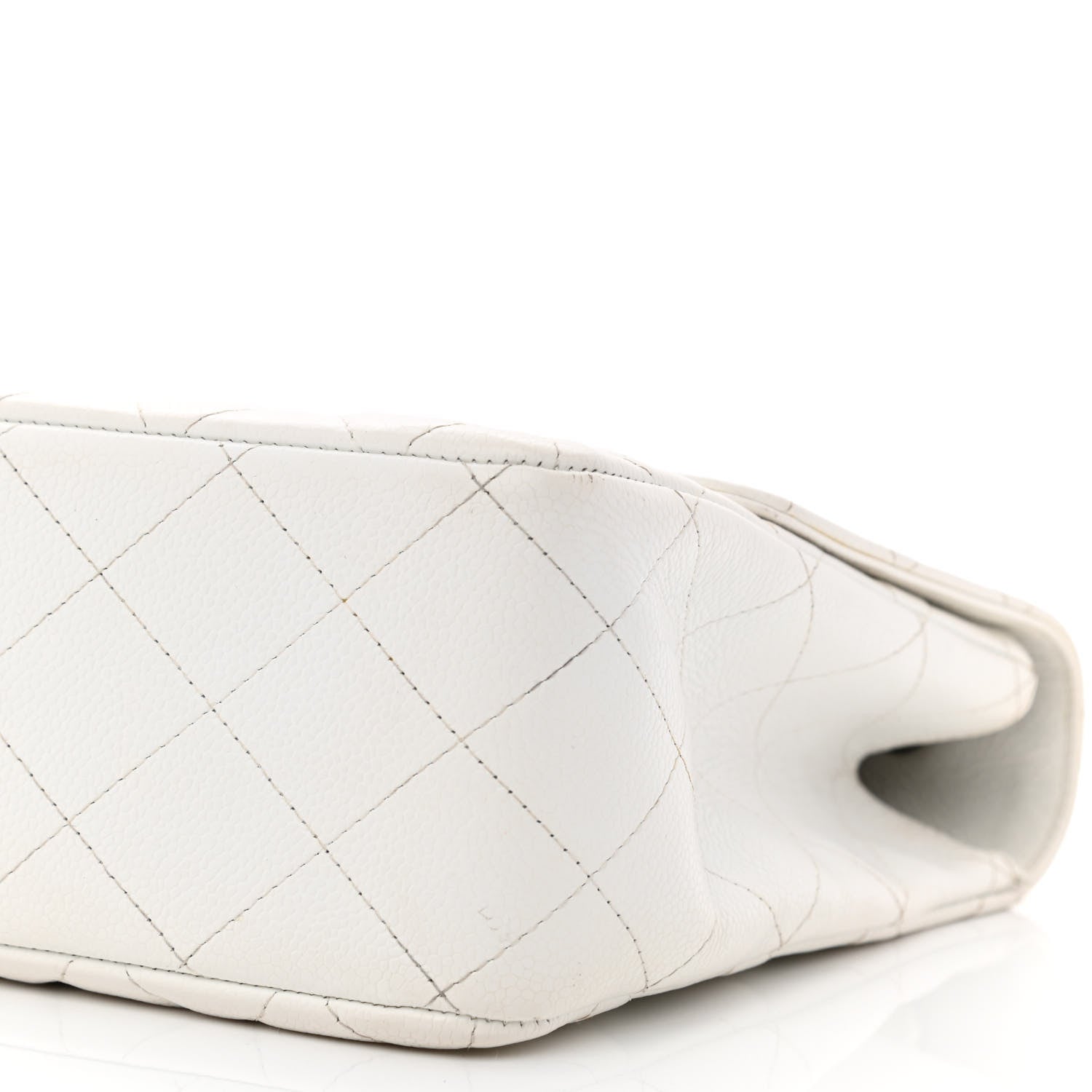 Chanel Caviar Quilted Jumbo Single Flap White 10 of 14
