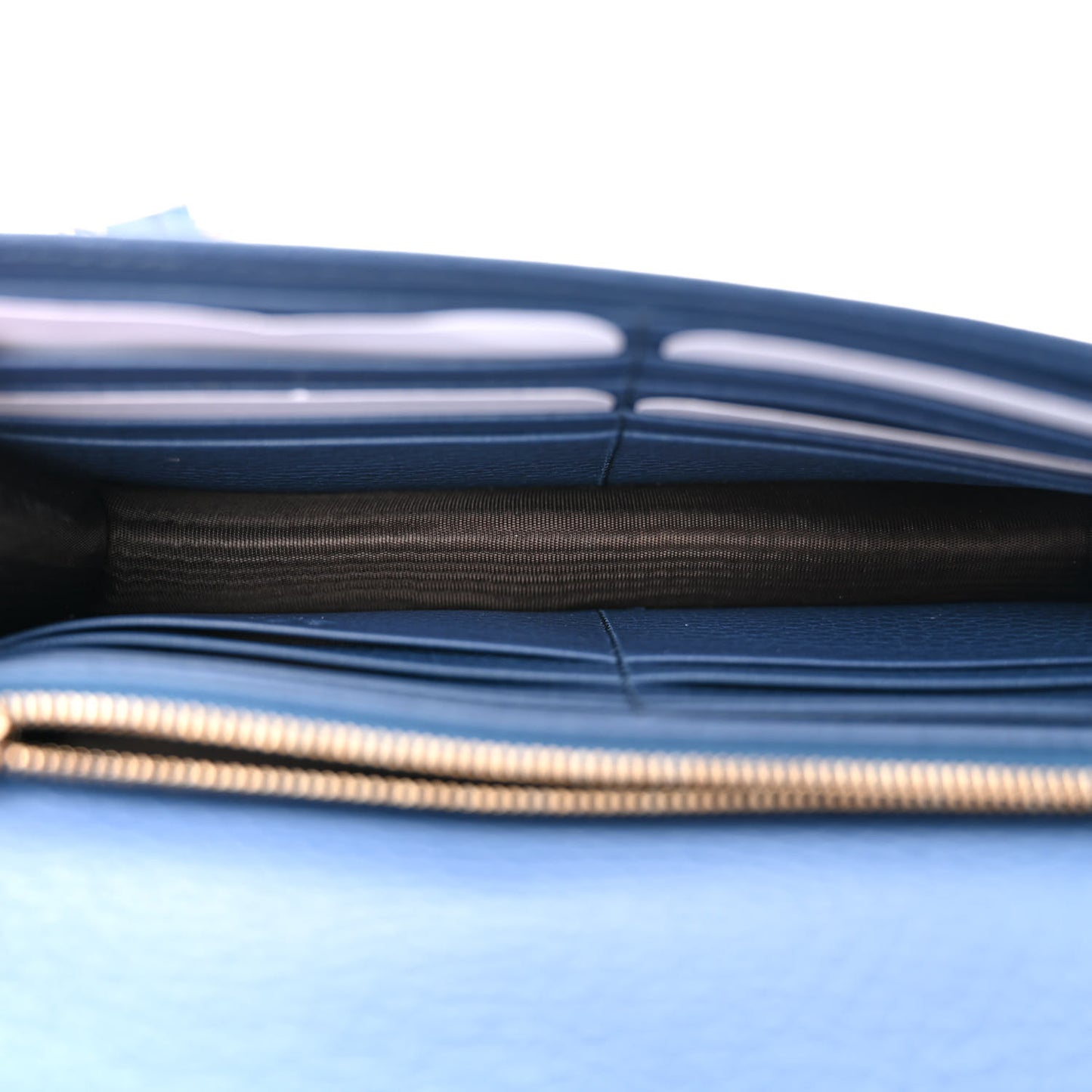 Dollar Calfskin Interlocking G Chain Wallet Caspian