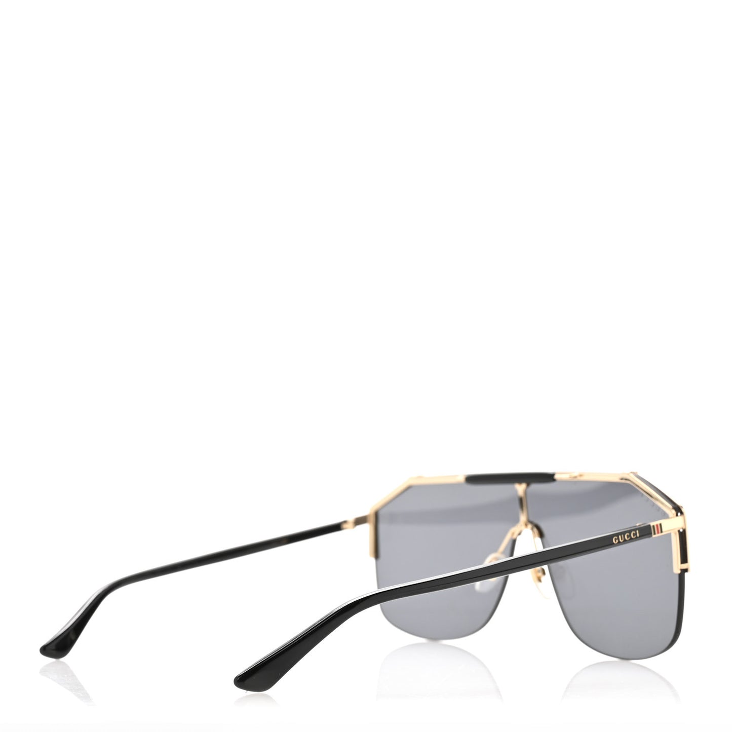 Metal Rimless Square Sunglasses GG0291S Black Gold