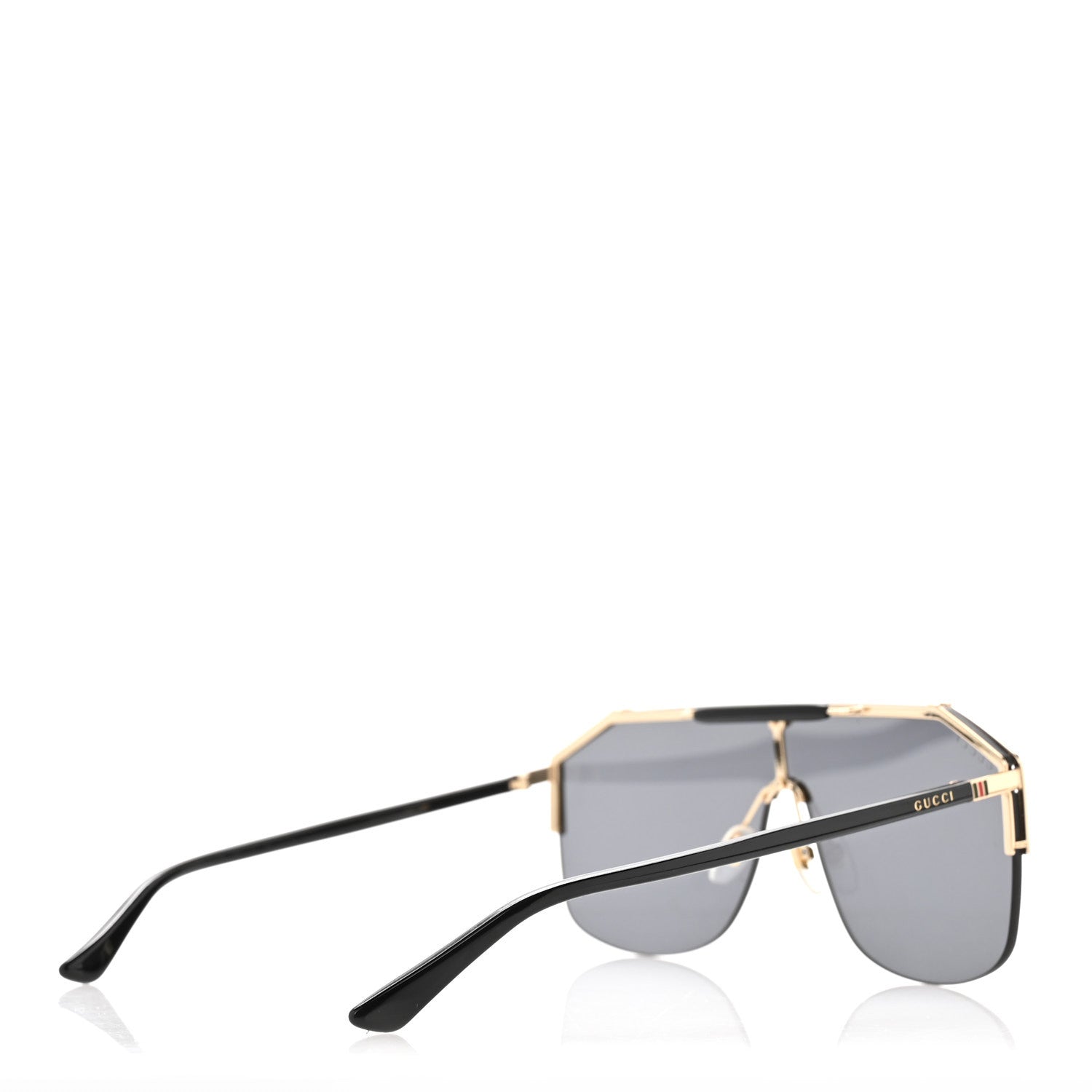 Gucci Metal Rimless Square Sunglasses GG0291S Black Gold 4 of 9