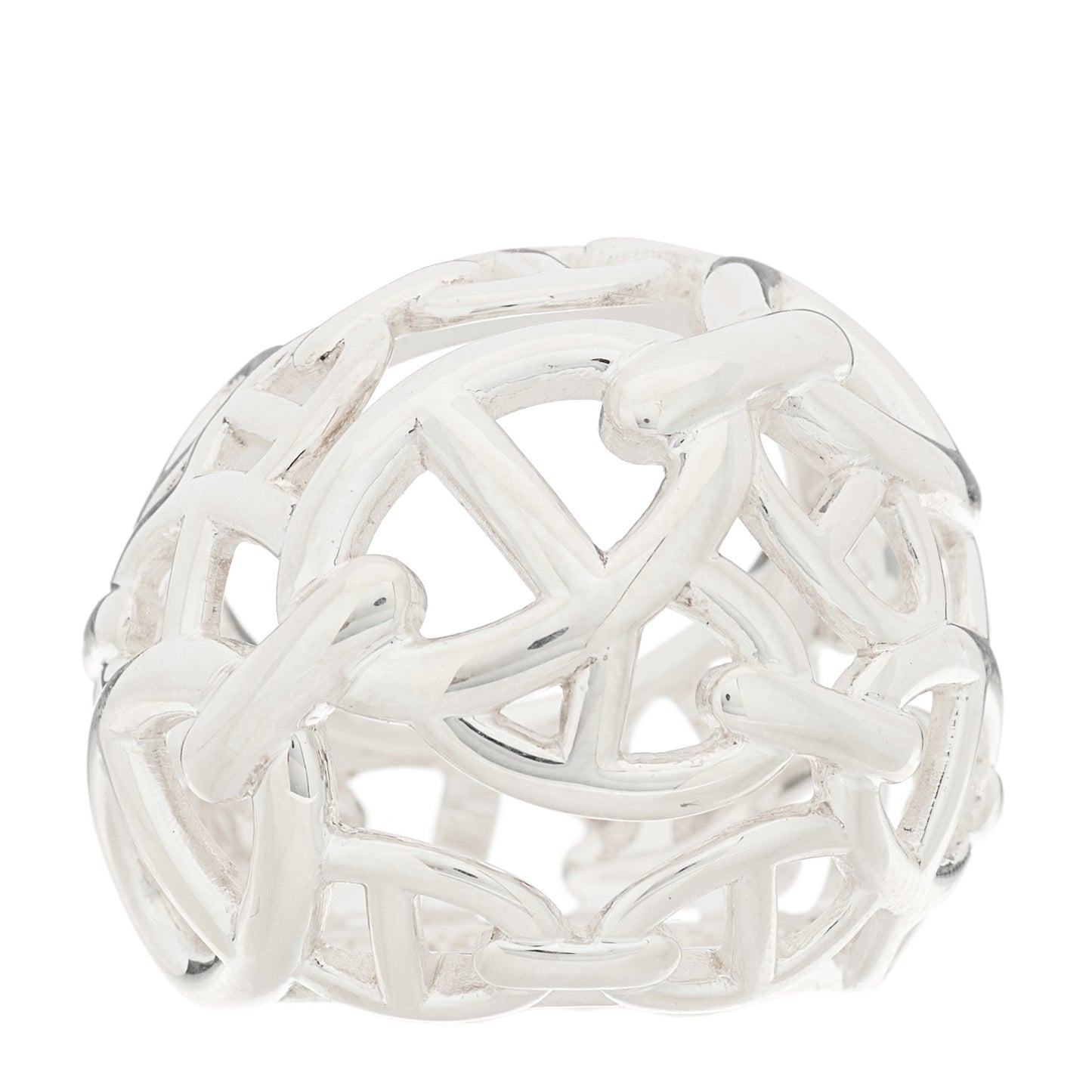 Sterling Silver GM Chaine d'Ancre Enchainee Dome Ring 55 7.25