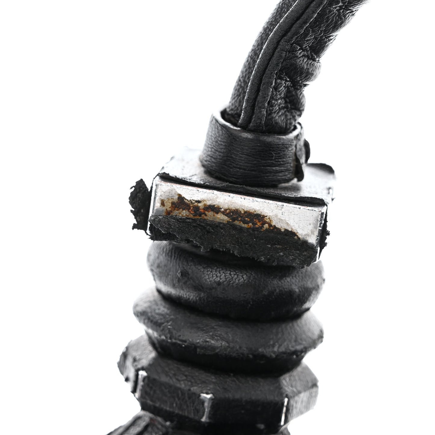 Lambskin Plated Fringed Tinzita Shoulder Bag Black