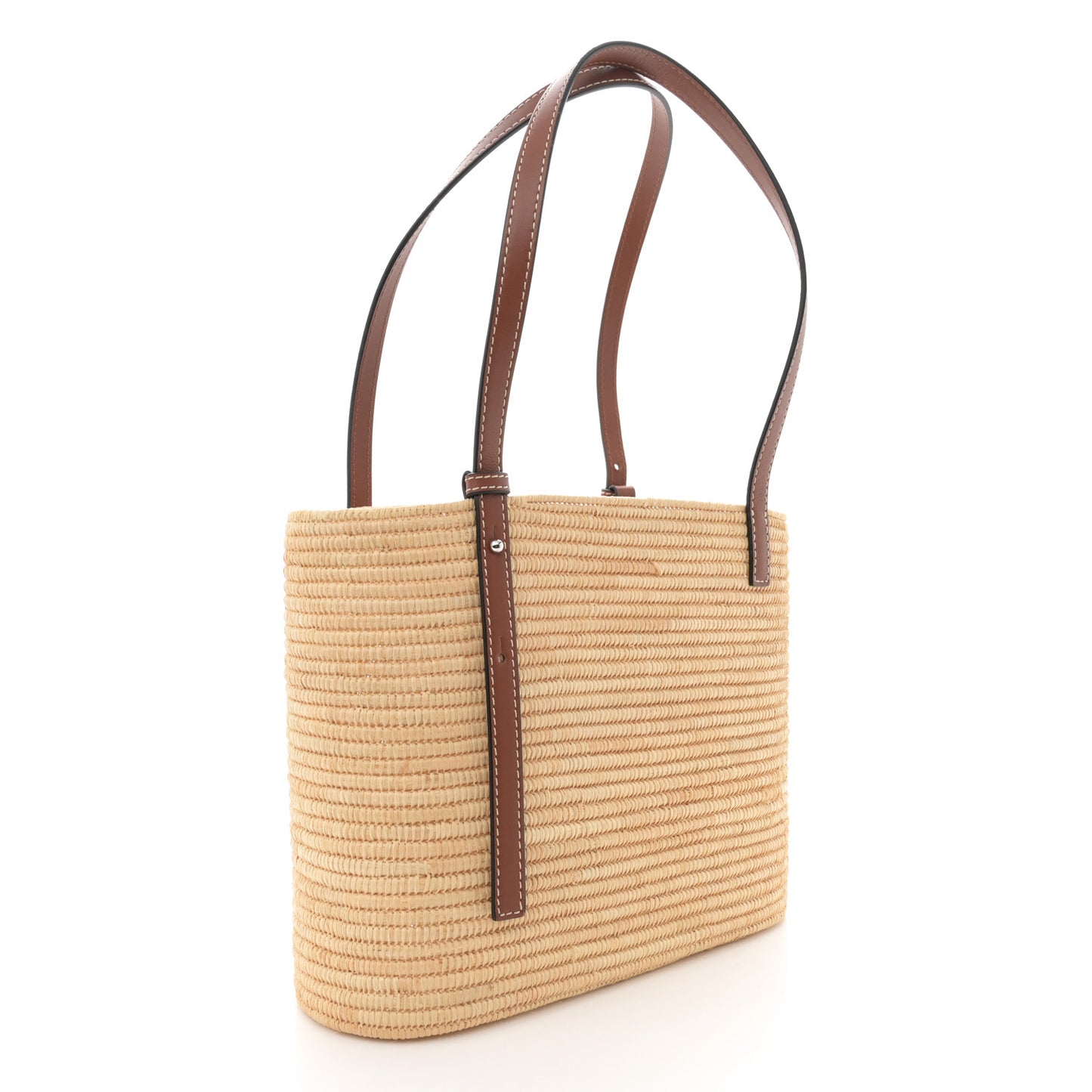Raffia Small Square Basket Tote Bag Natural Tan