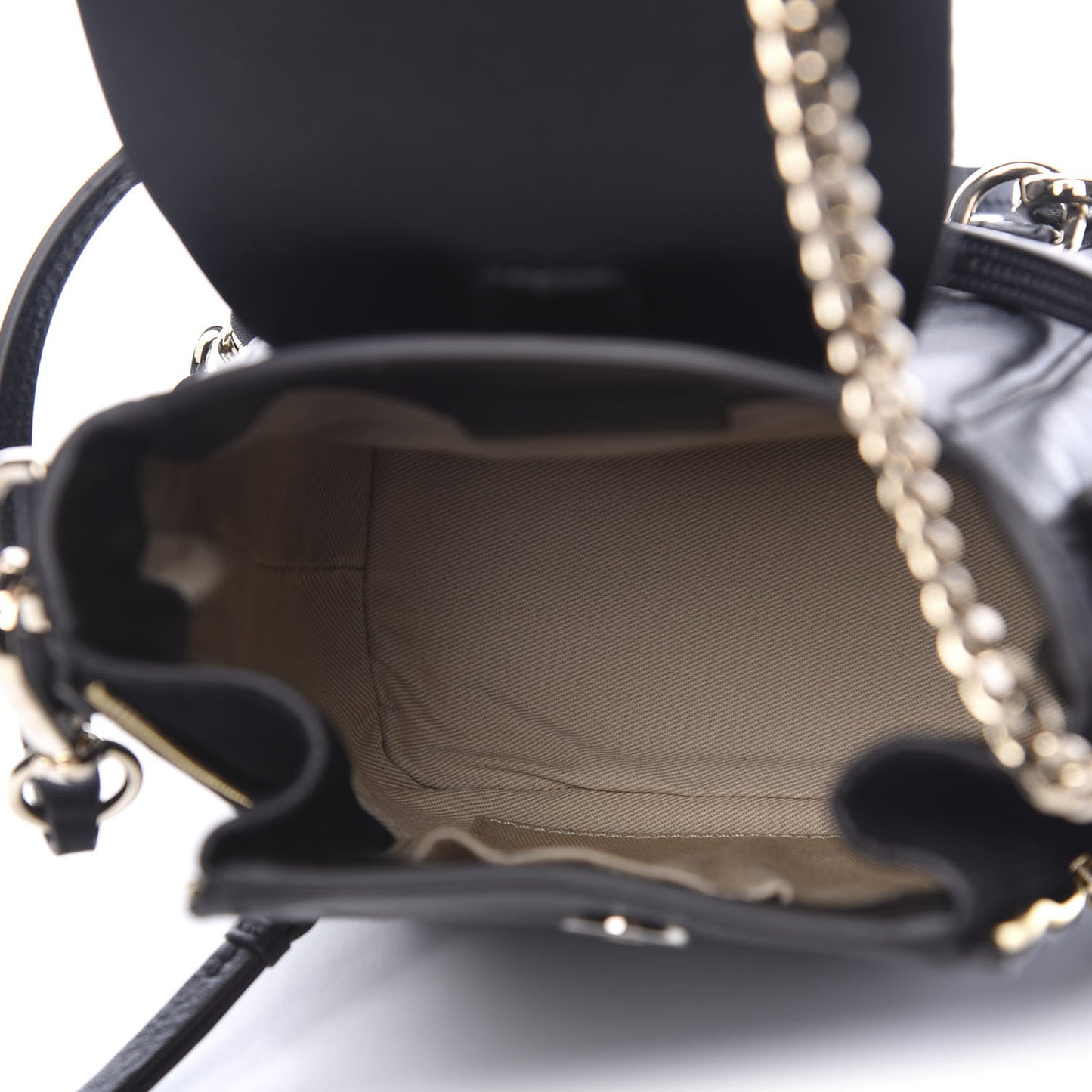 Suede Calfskin Mini Faye Backpack Black