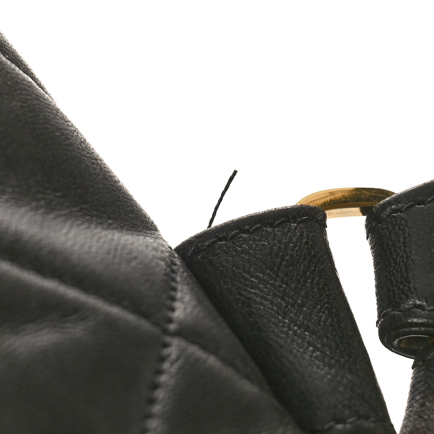 Lambskin Quilted Tassel Drawstring Backpack Black