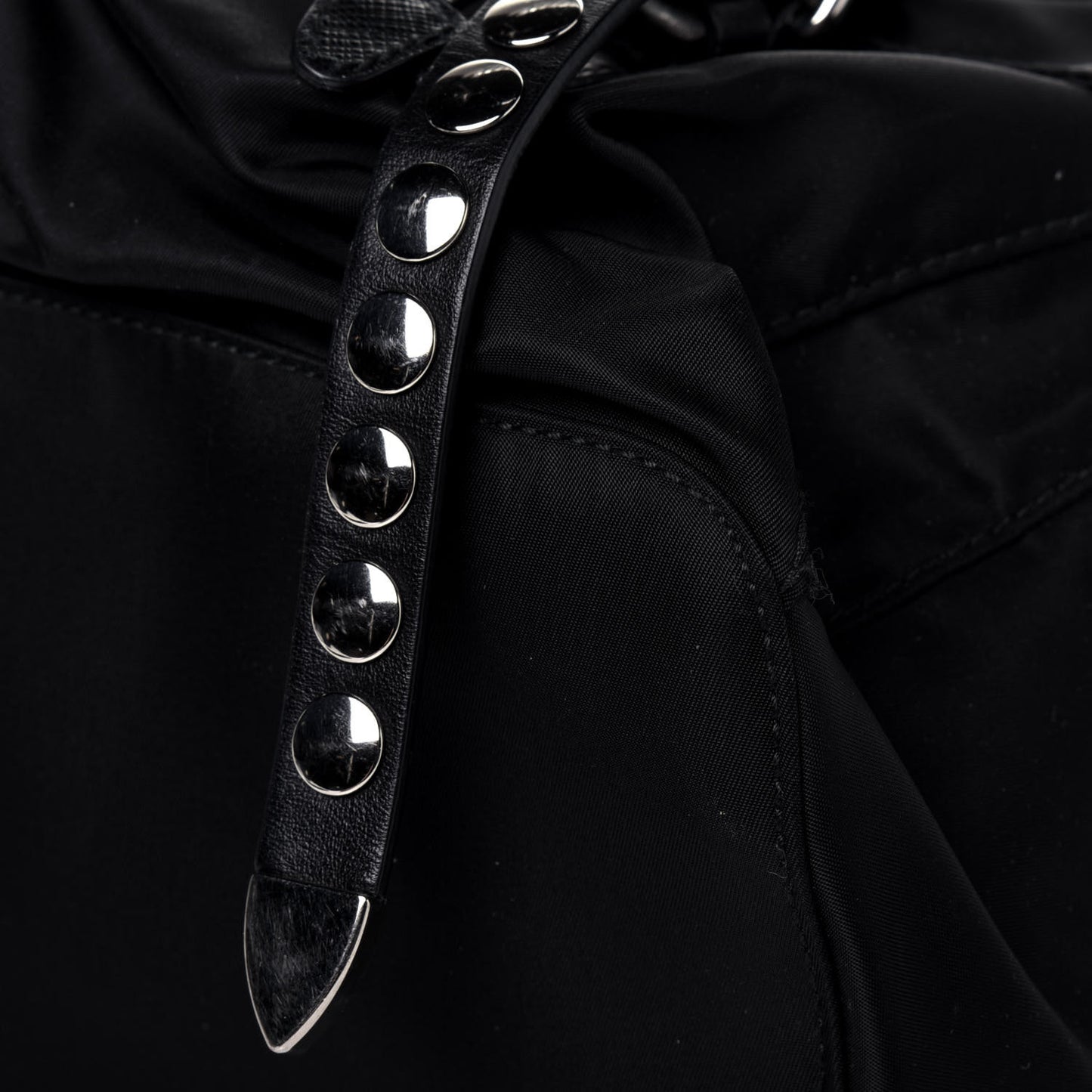Nylon New Vela Studded Backpack Black