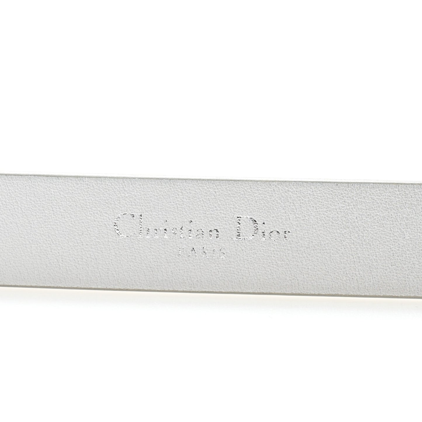 Metallic Calfskin Saddle Belt 80 32 Silver