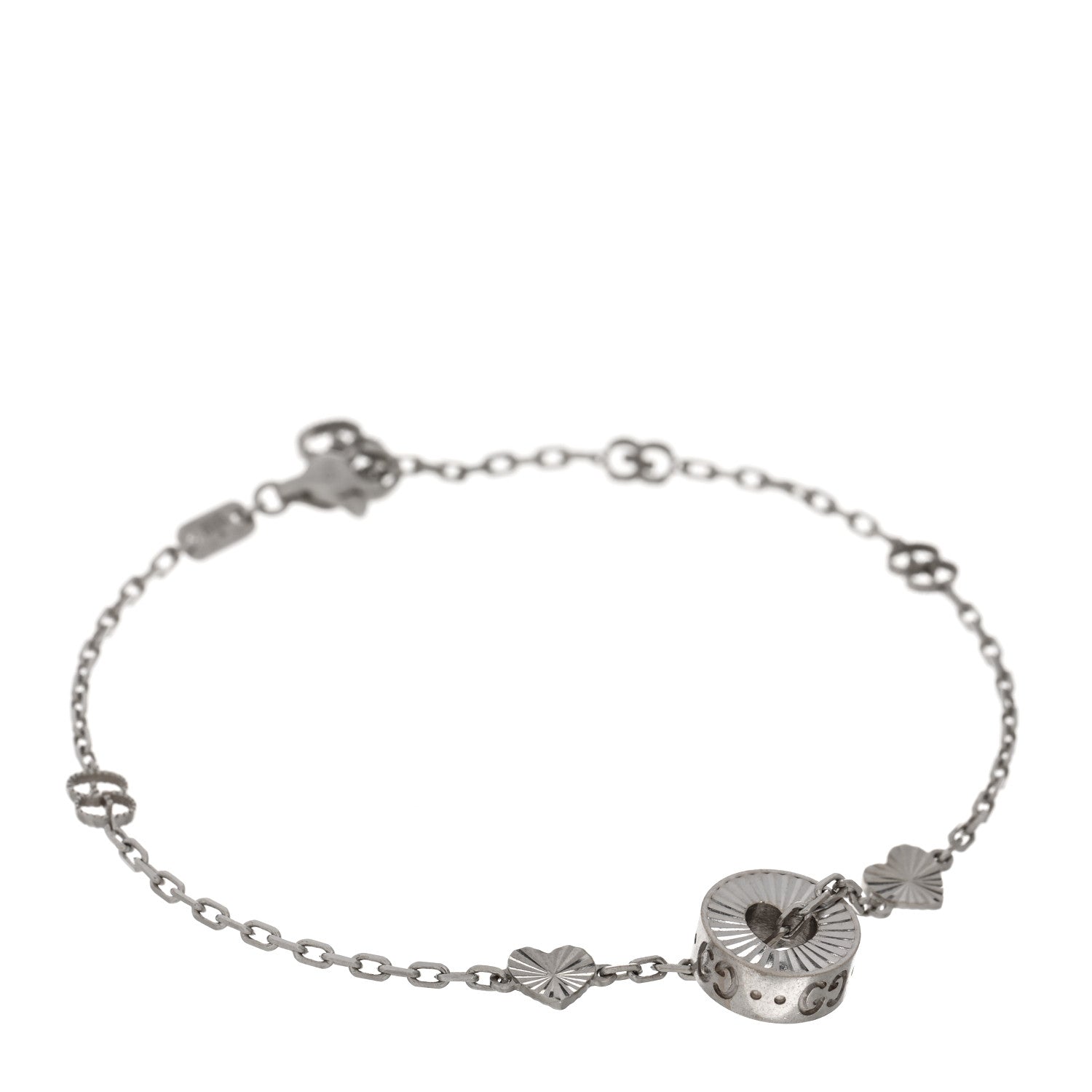 Gucci 18K White Gold Icon Heart Bracelet 1 of 4
