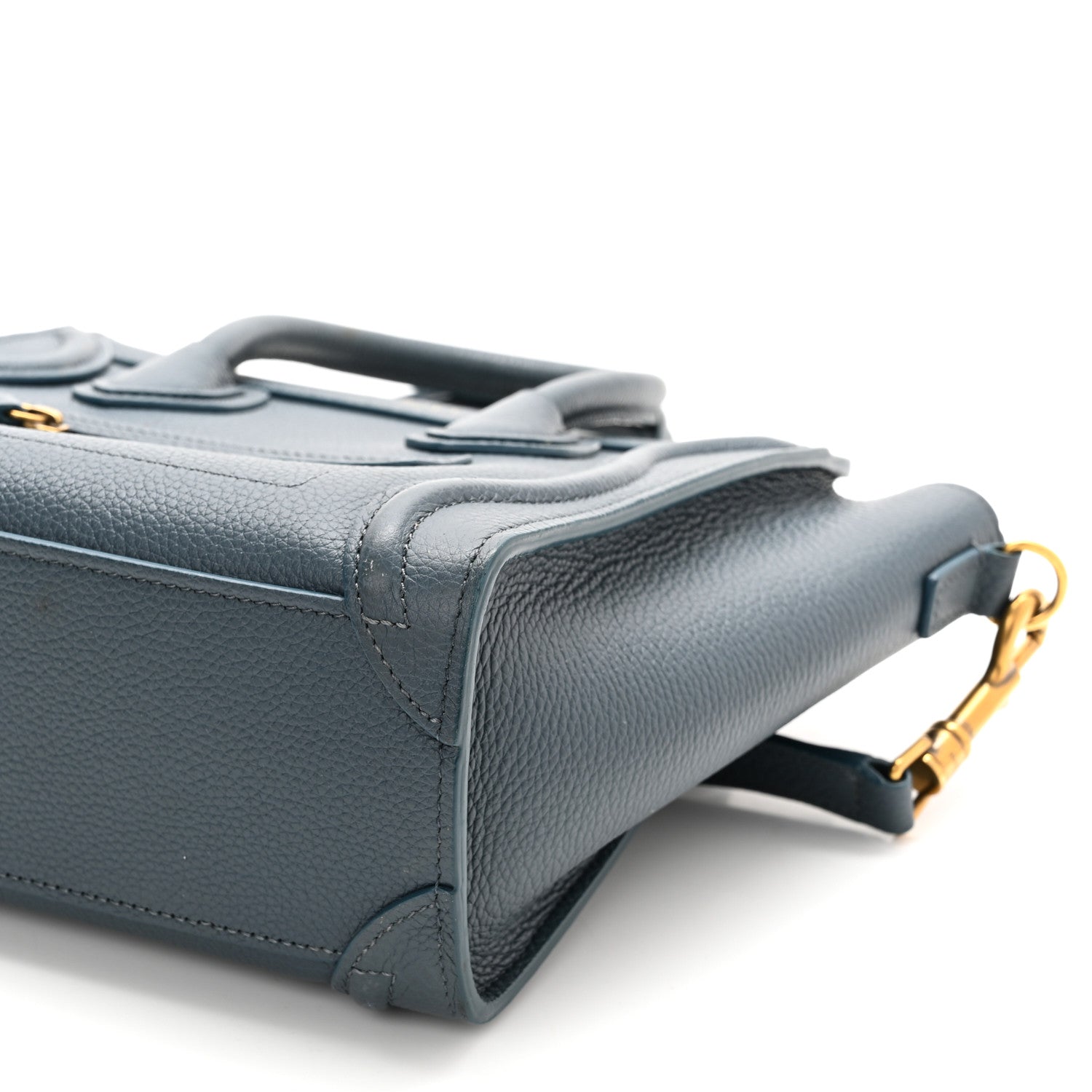 Celine Baby Drummed Calfskin Nano Luggage Petrol 10 of 15