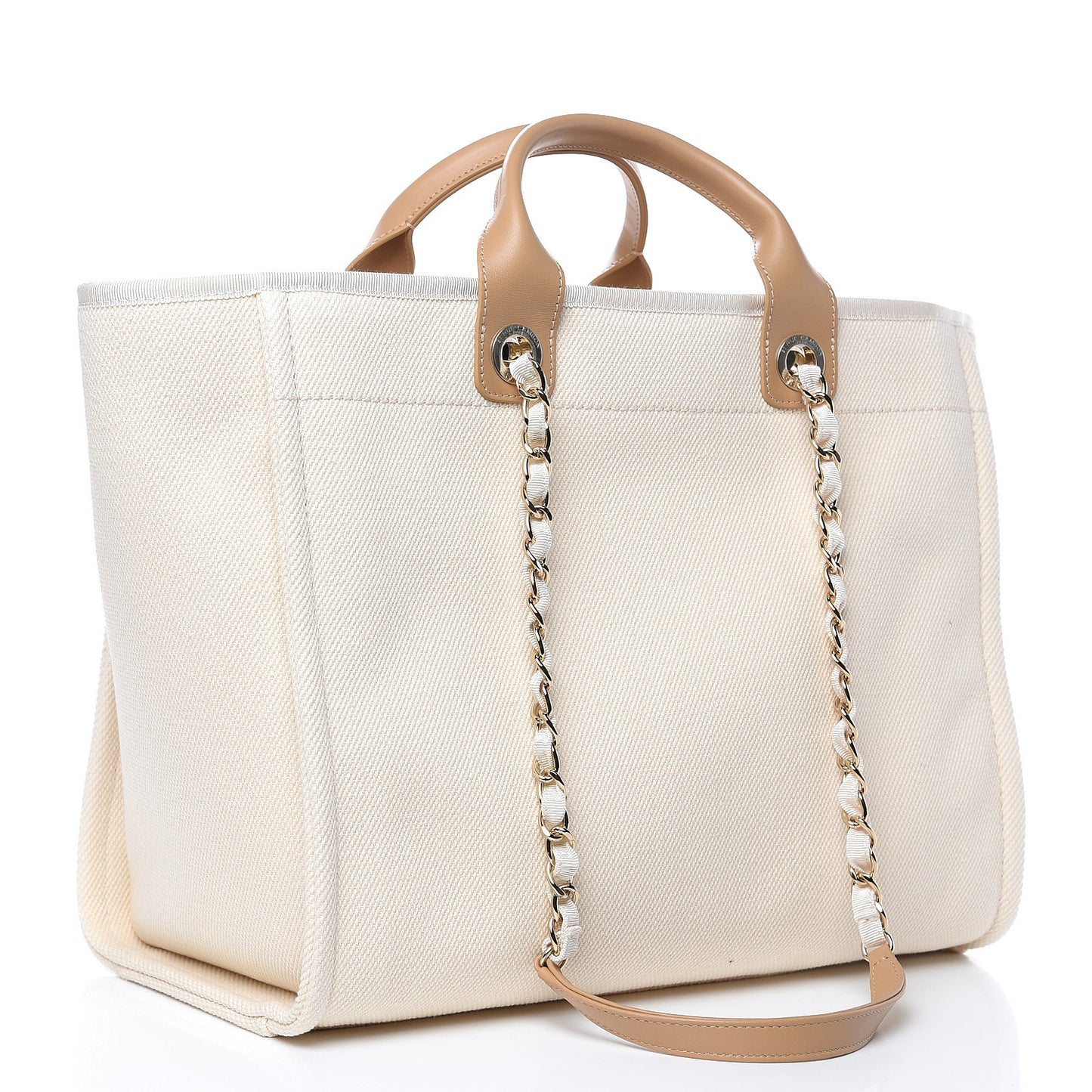 Canvas Pearl Large Deauville Tote Ecru Beige