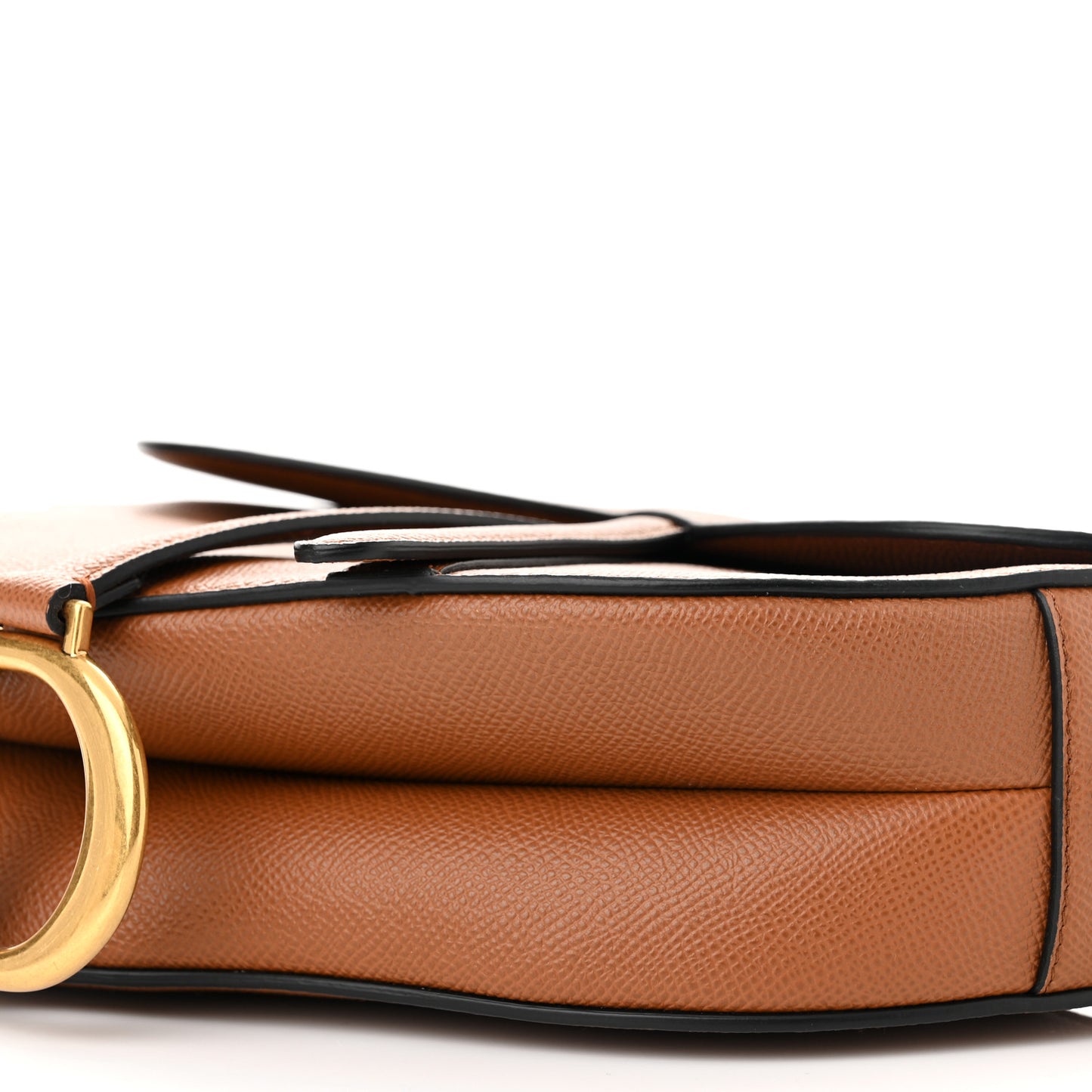 Grained Calfskin Saddle Bag Camello