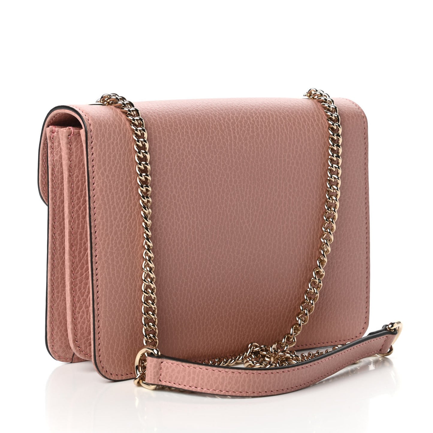 Dollar Calfskin Small Interlocking G Shoulder Bag Soft Pink