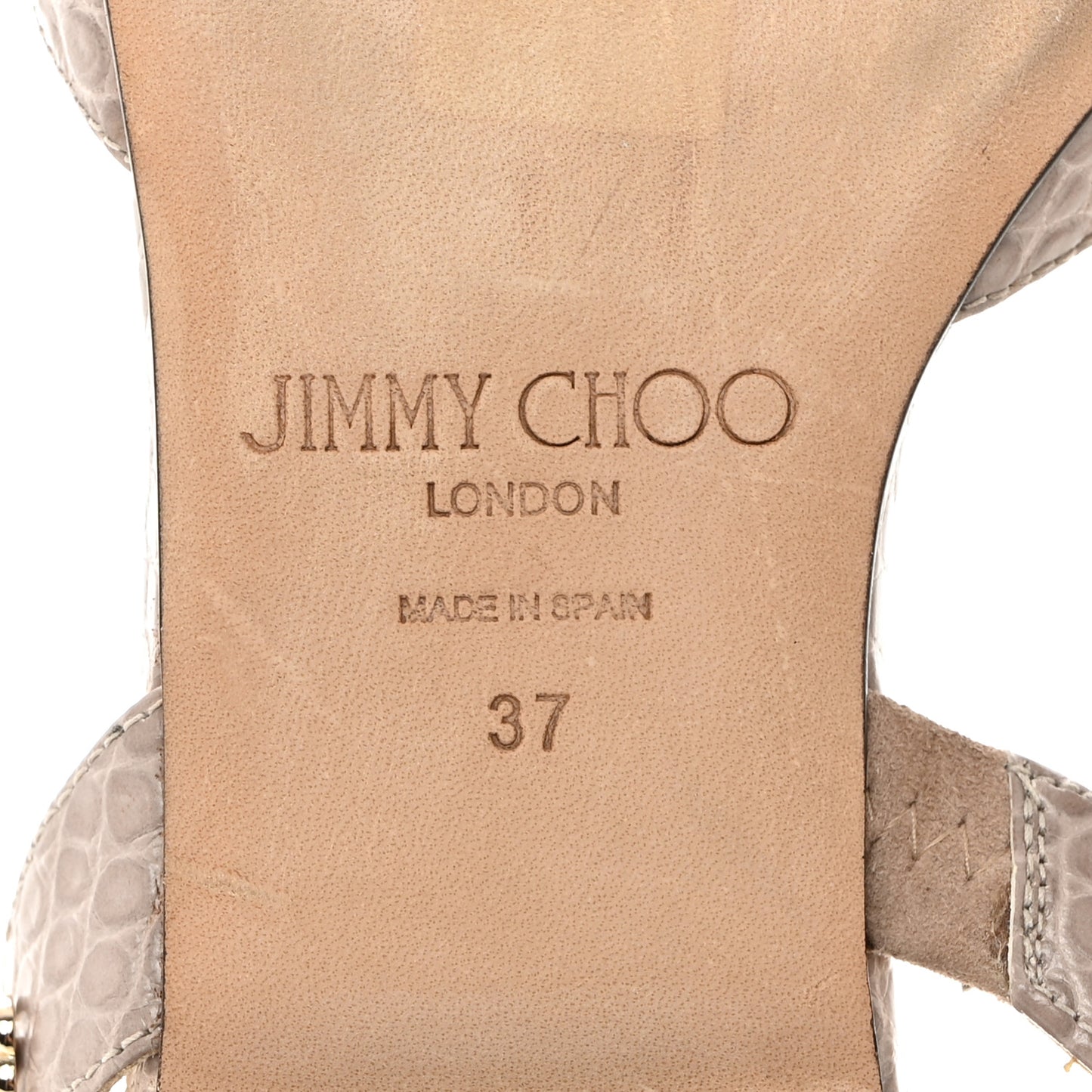 Crocodile Embossed Slingback Flat 37 Beige