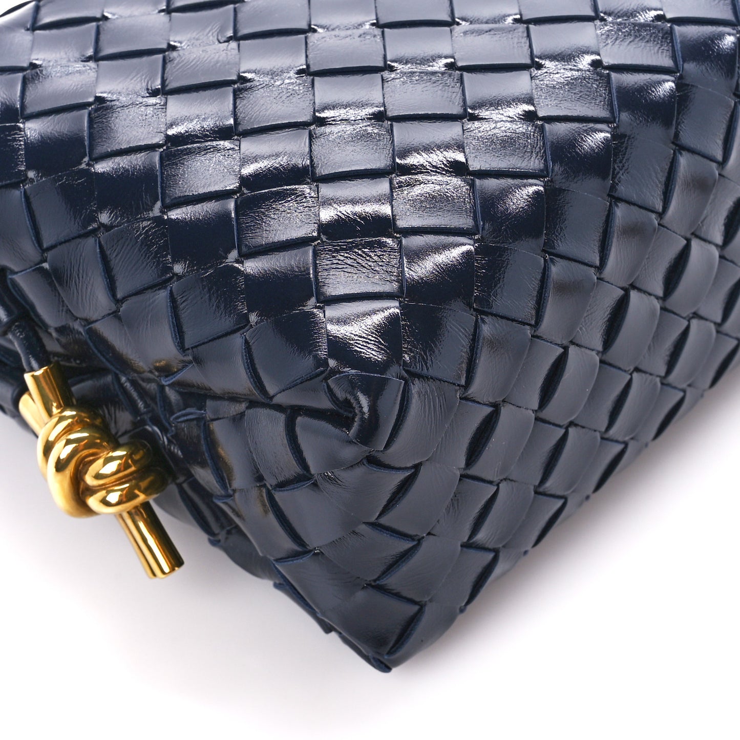 Polished Nappa Intrecciato Knot Small Loop Camera Bag Space