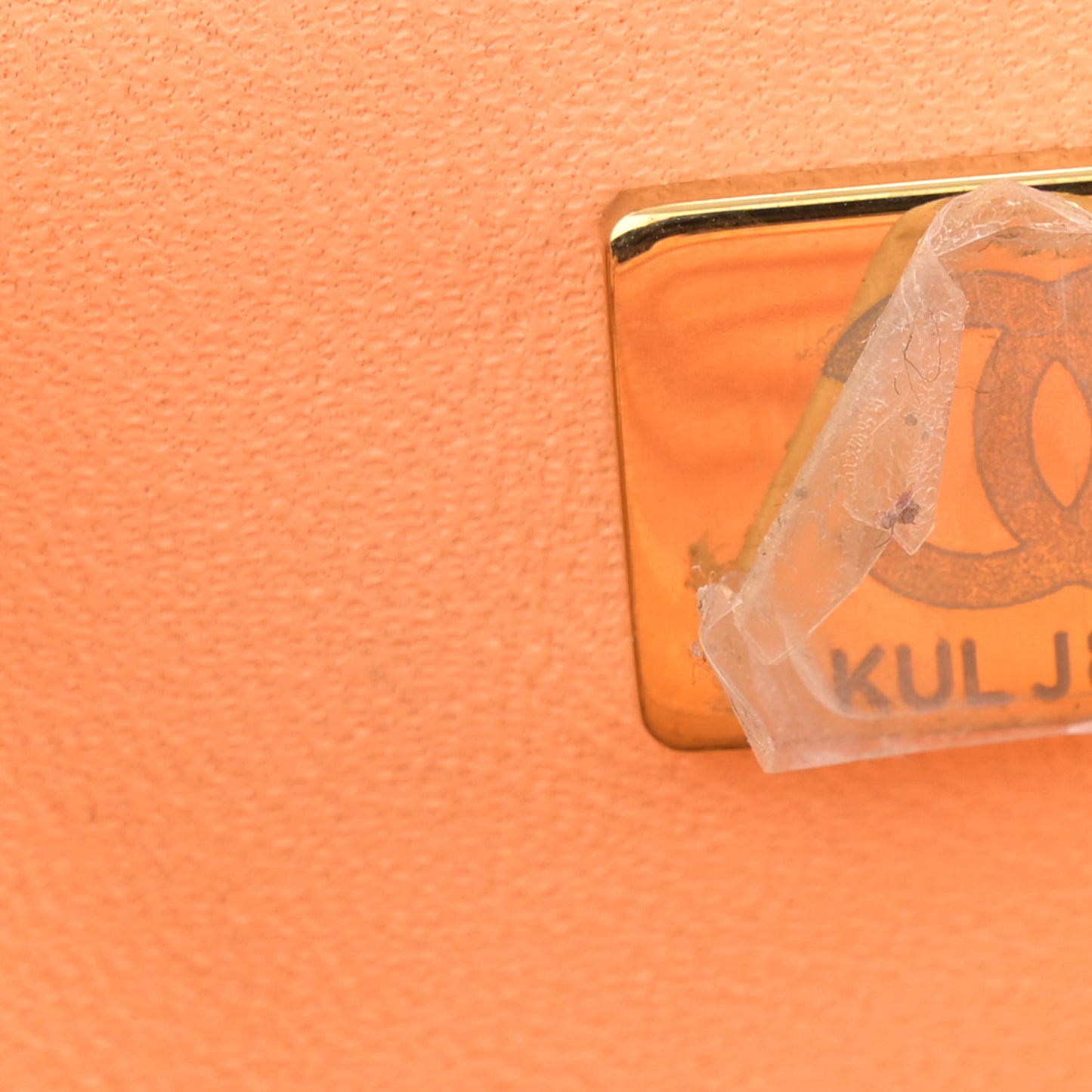 Lambskin Quilted Mini Rectangular Flap Light Orange