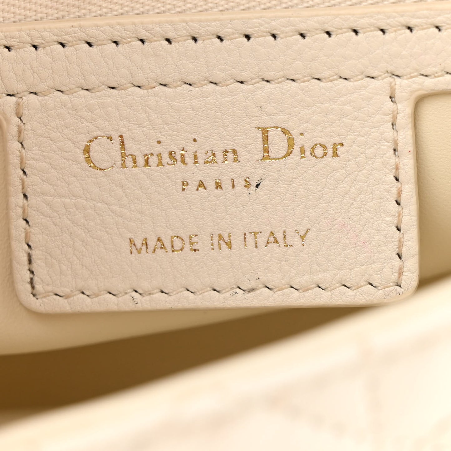 Calfskin Cannage Small Caro Bag Ivory