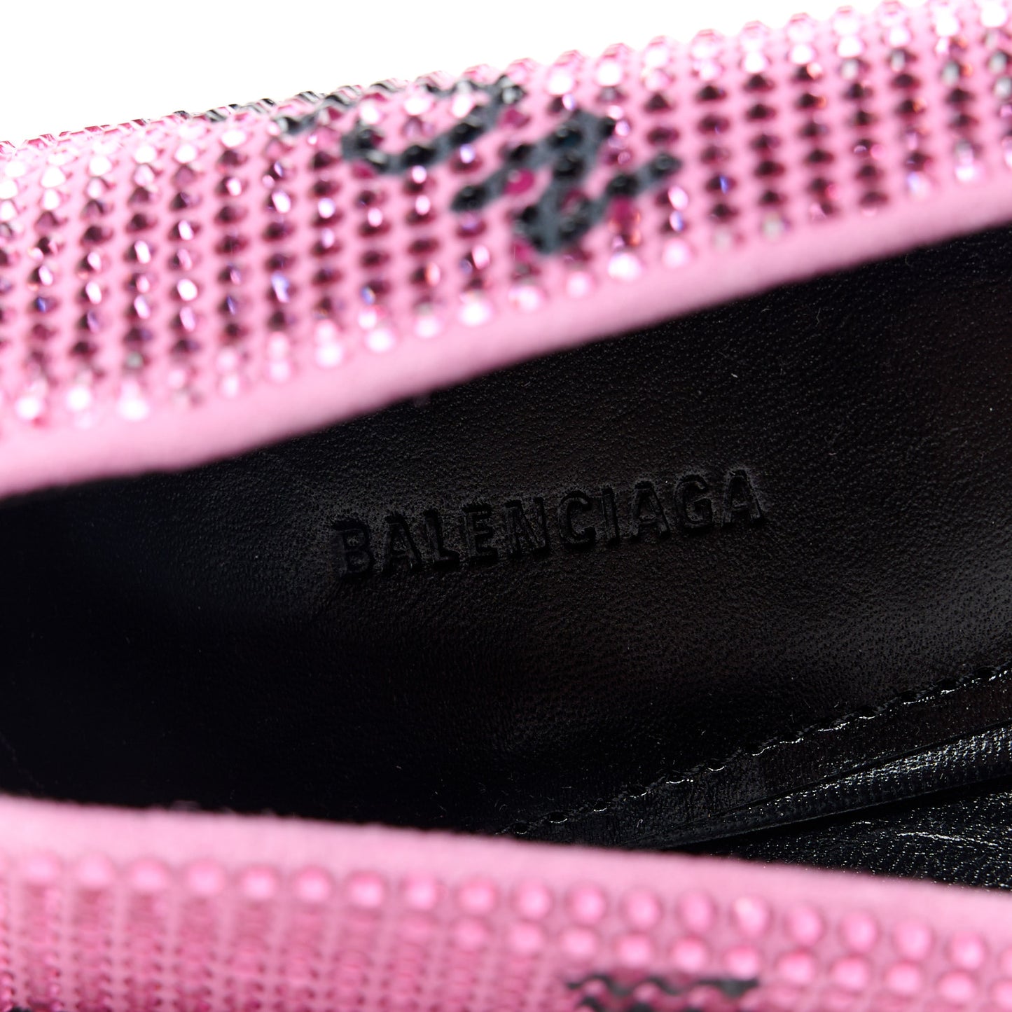 Strass Suede Allover Logo Square Knife 80mm Pumps 36 Pink Black