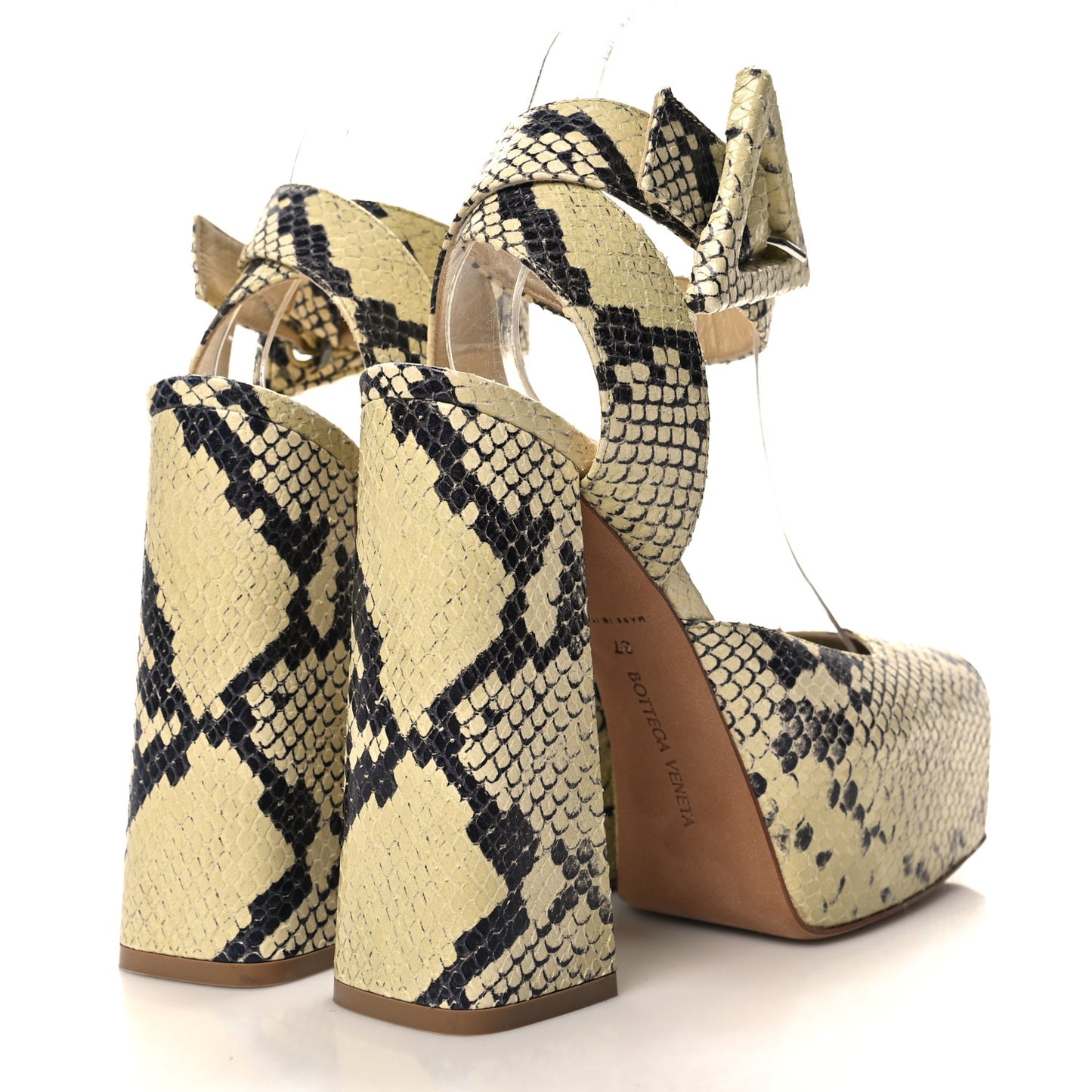 Faded Goatskin Python Printed Tower 40/140mm Platform Pumps 37 Kiwi Black