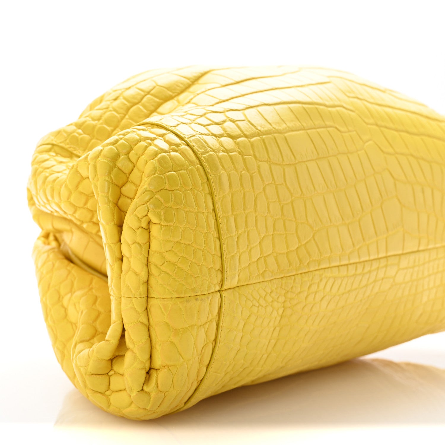 Bottega Veneta Crocodile The Pouch 20 Yellow 9 of 15