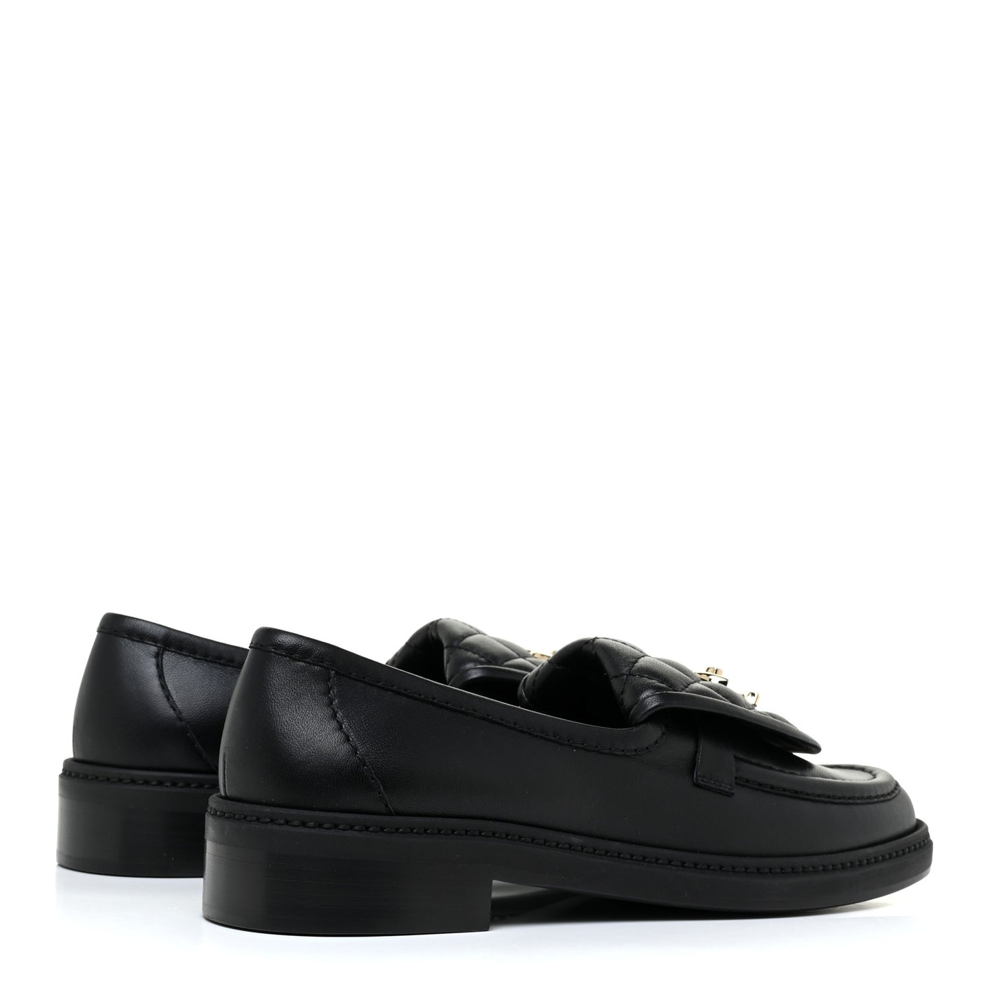 Lambskin Quilted CC Turnlock Loafers 38 Black