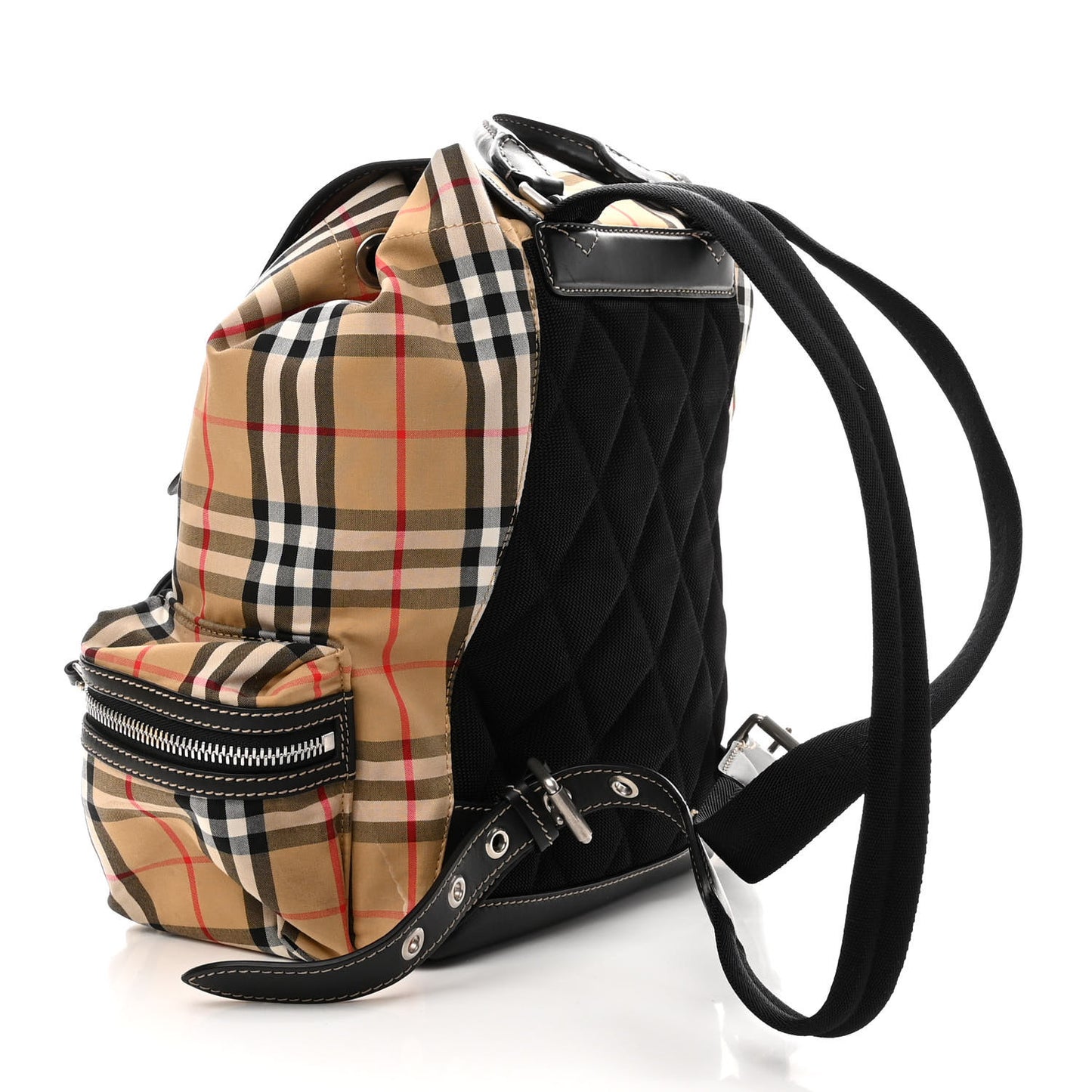 Nylon Vintage Check Medium Rucksack Backpack Antique Yellow
