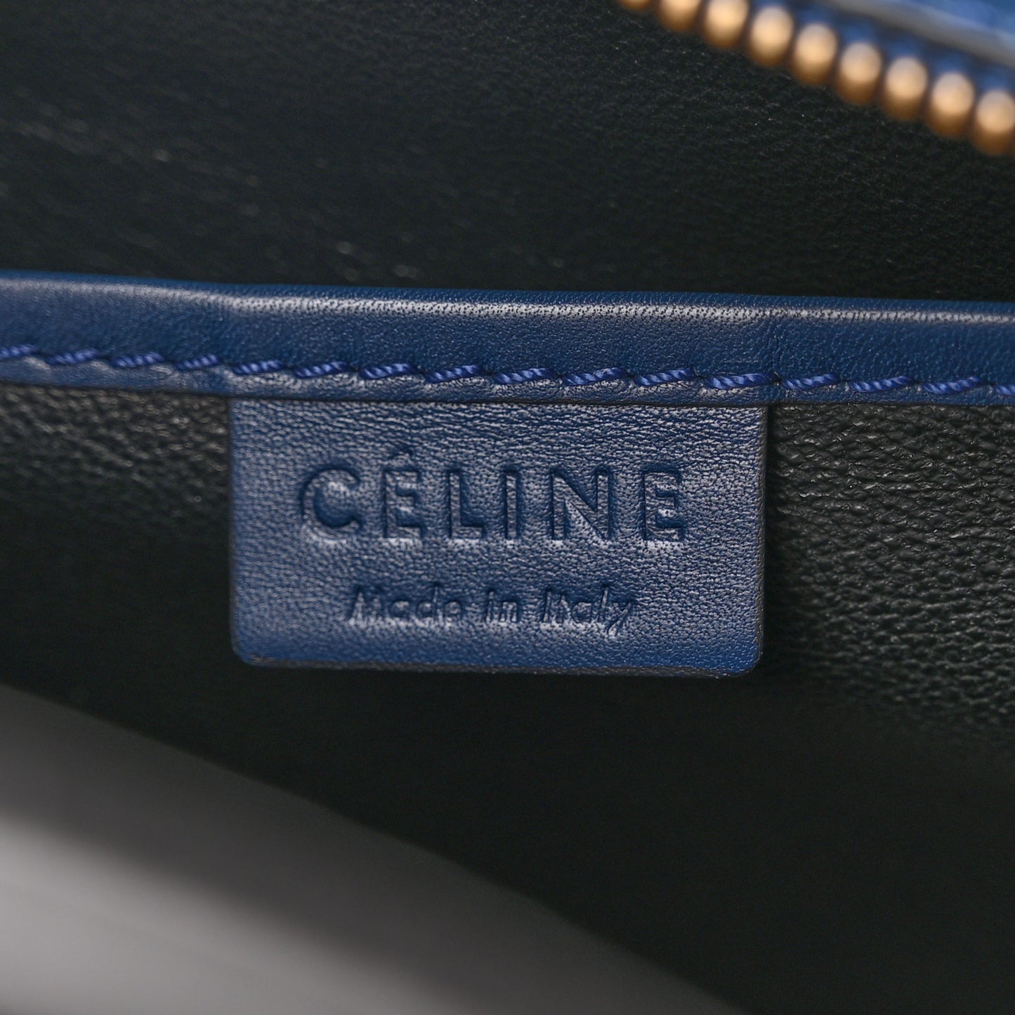 Smooth Calfskin Nano Luggage Ocean Blue Black