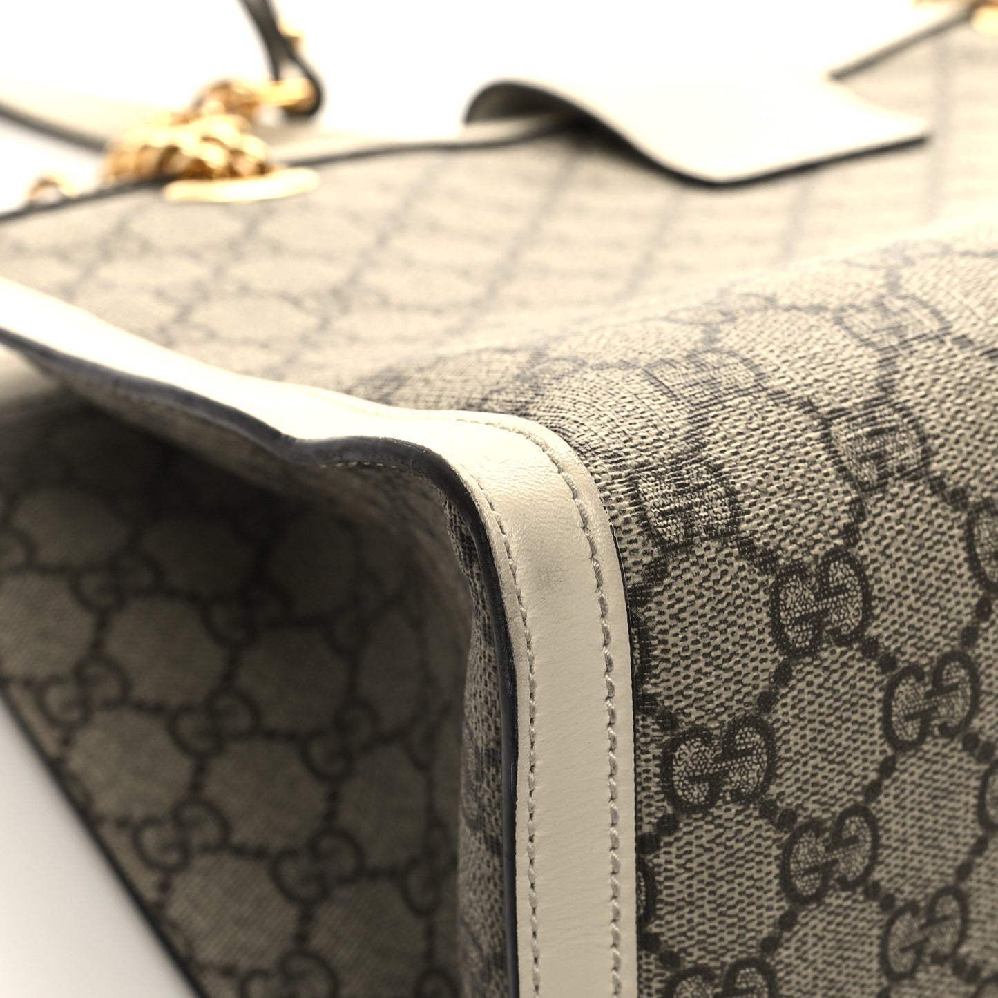 GG Supreme Monogram Medium Padlock Tote White
