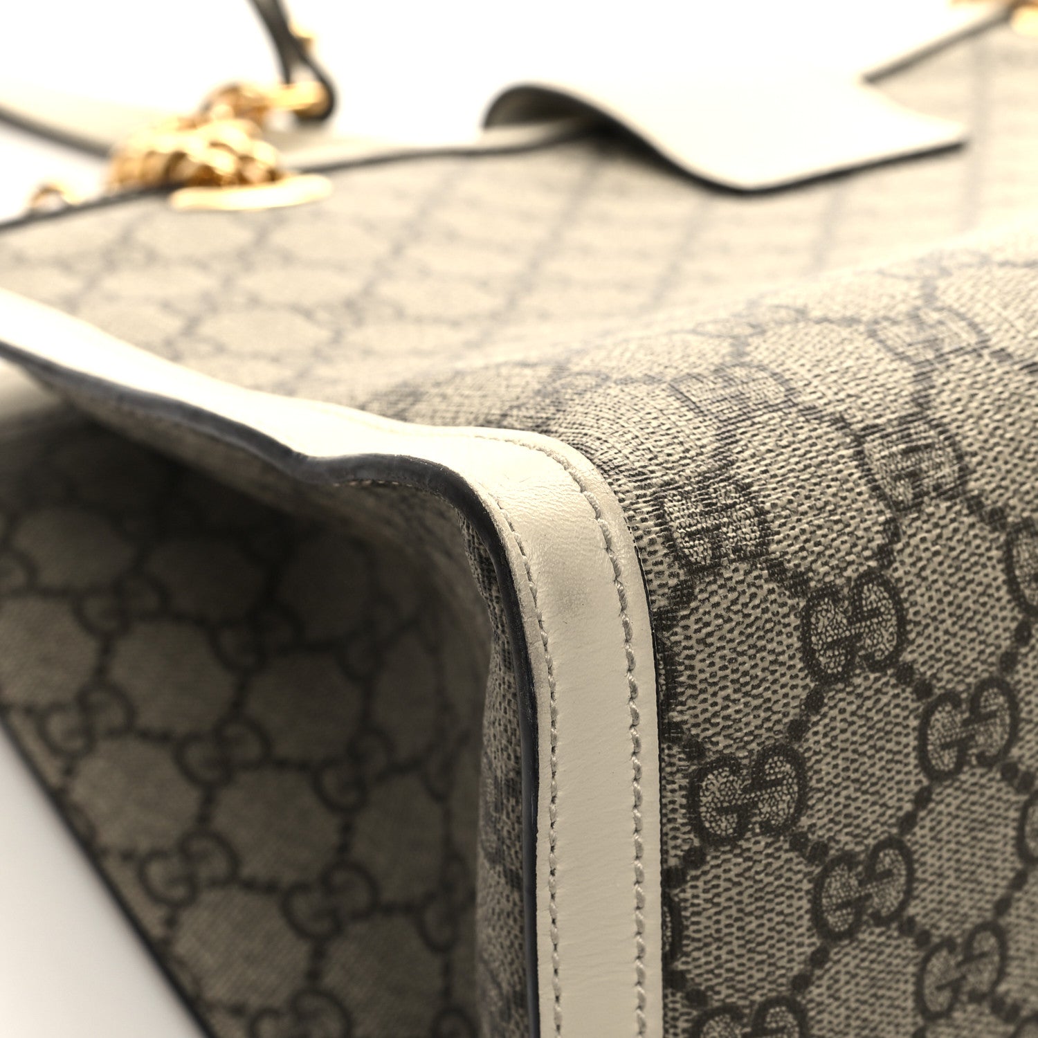 Gucci GG Supreme Monogram Medium Padlock Tote White 11 of 12