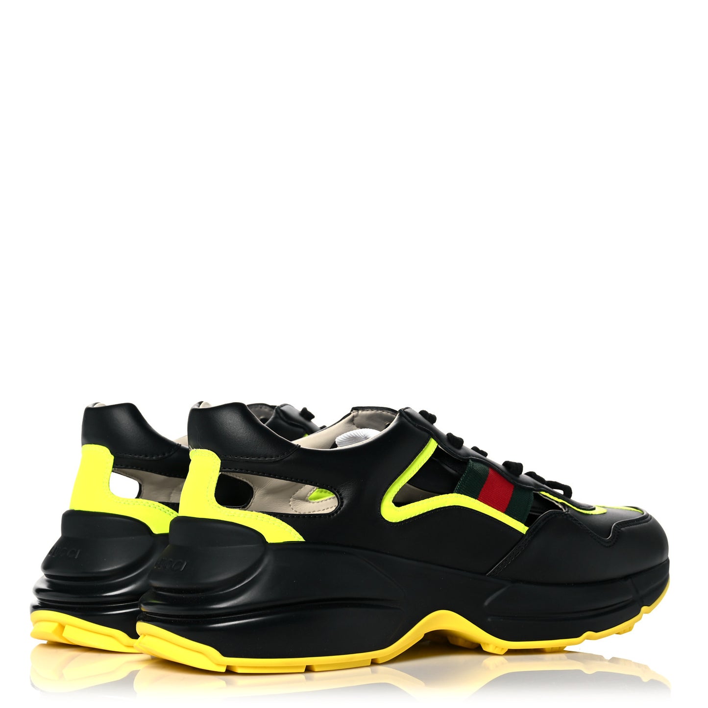 Demetra Web Mens Rhyton Cut Out Sneakers 9 Black Yellow Fluo