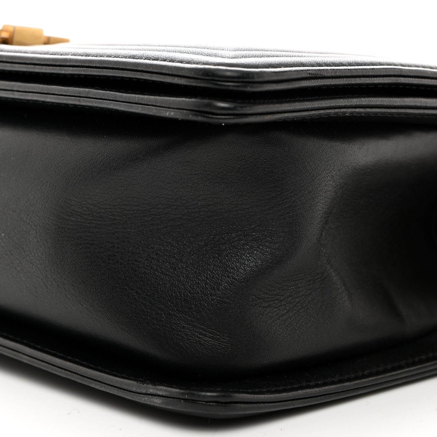 Lambskin Chevron Quilted Medium Boy Flap Black