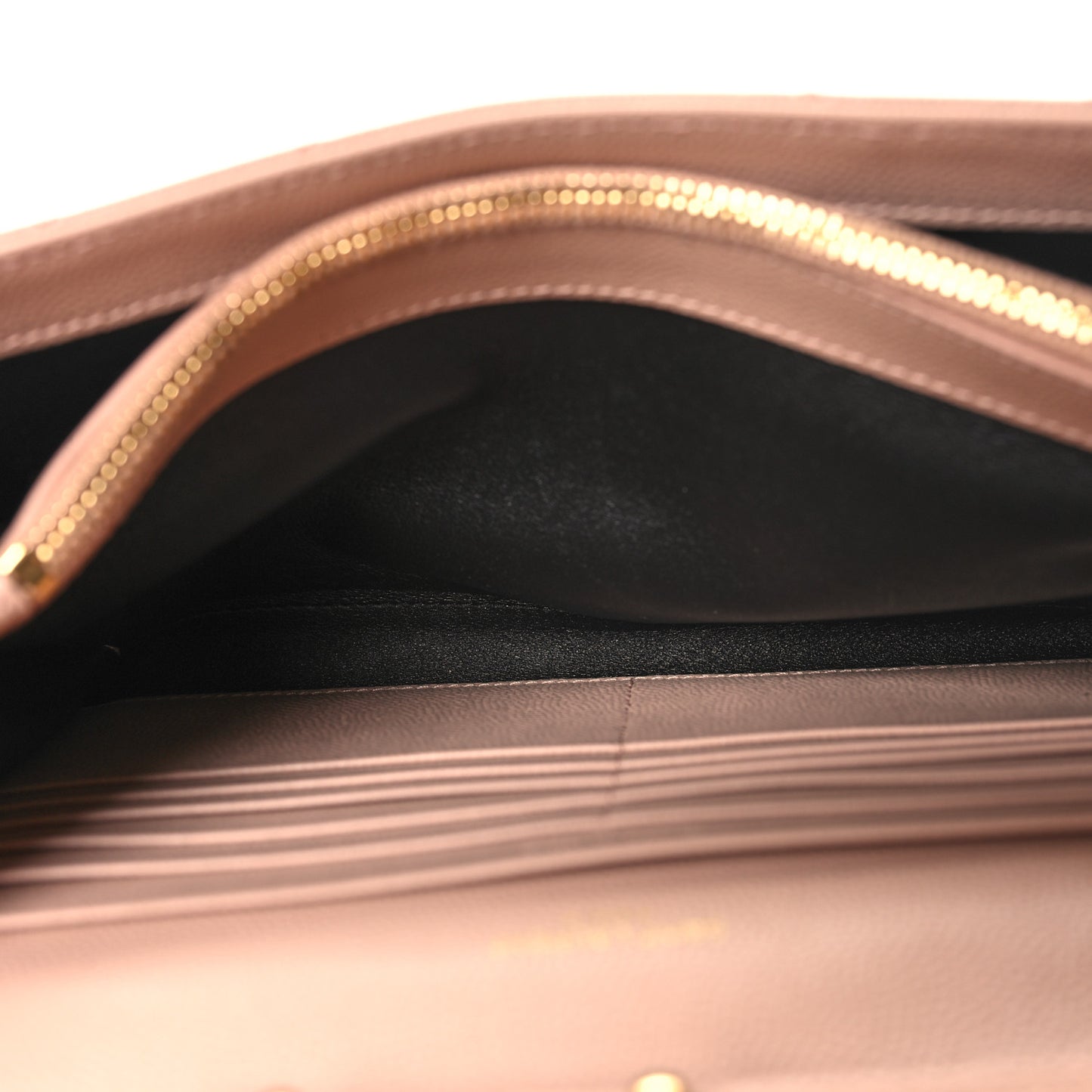 Grain De Poudre Matelasse Chevron Monogram Chain Wallet Pale Pink
