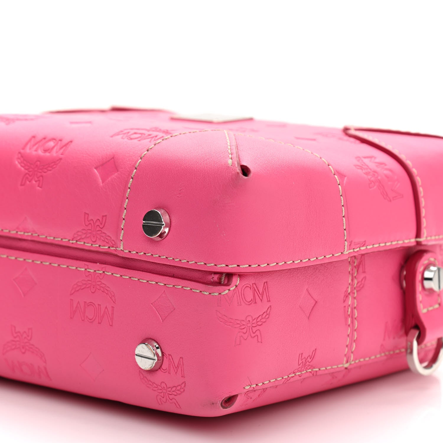 MCM Calfskin Ottomar Monogram Small Berlin Crossbody Sugar Pink 8 of 12