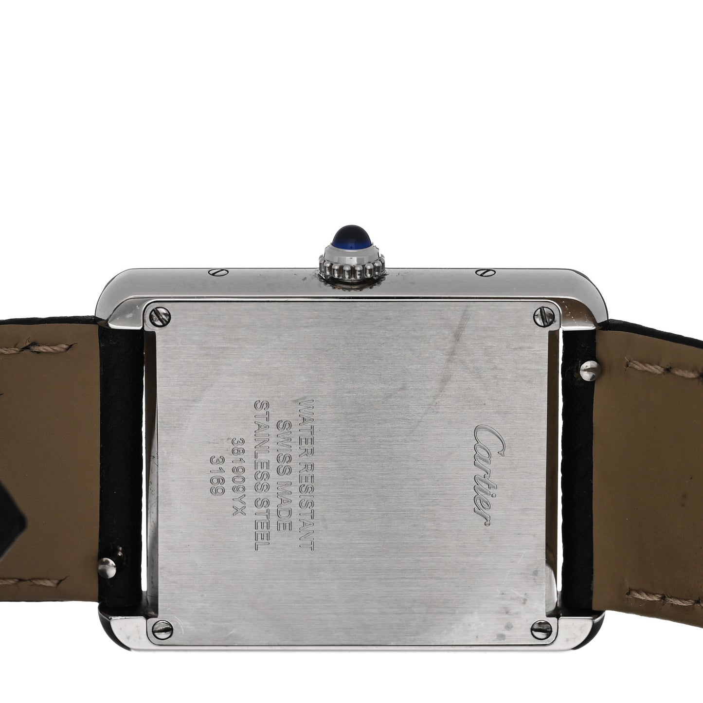 Stainless Steel Calfskin 27mm Tank Solo Quartz Watch