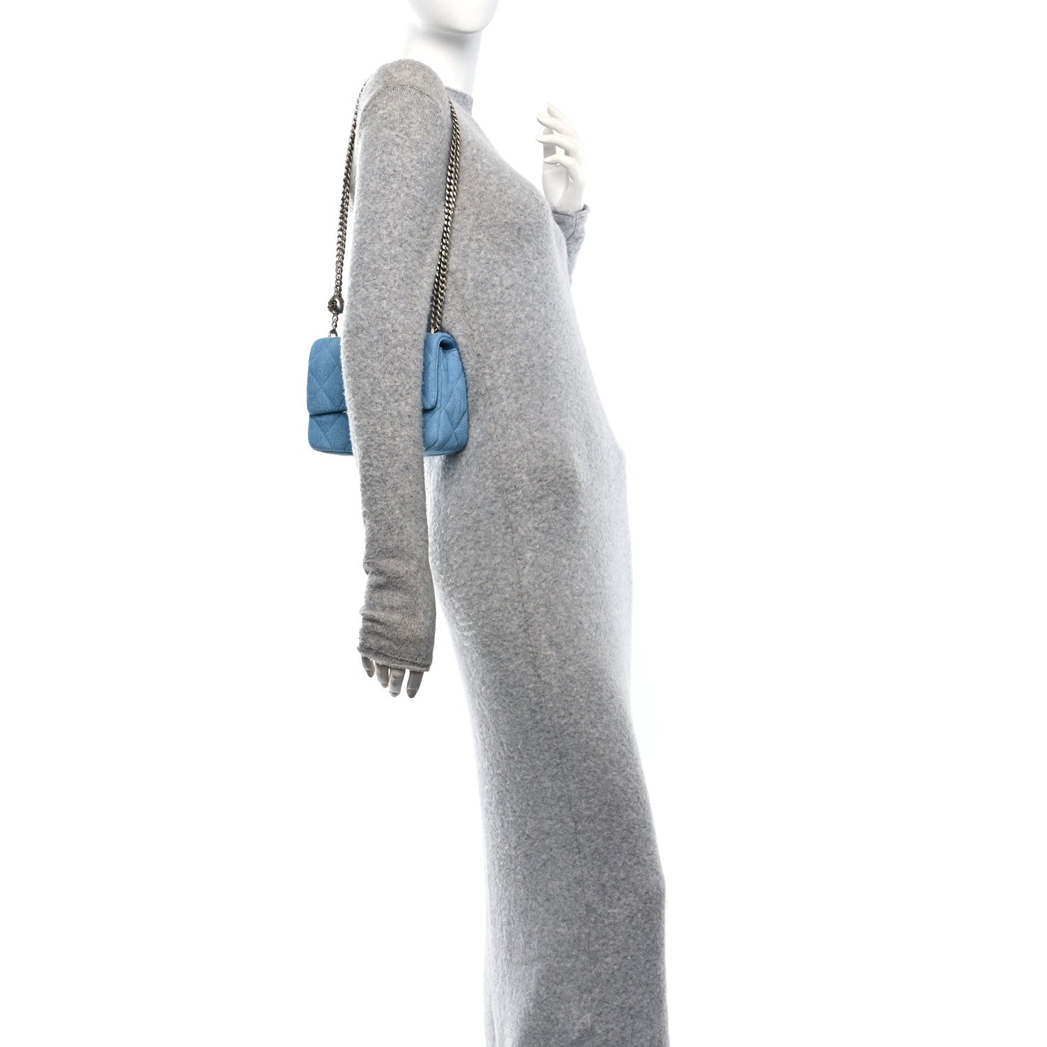 Chanel Denim Quilted Sweetheart Mini Flap Blue 2 of 10