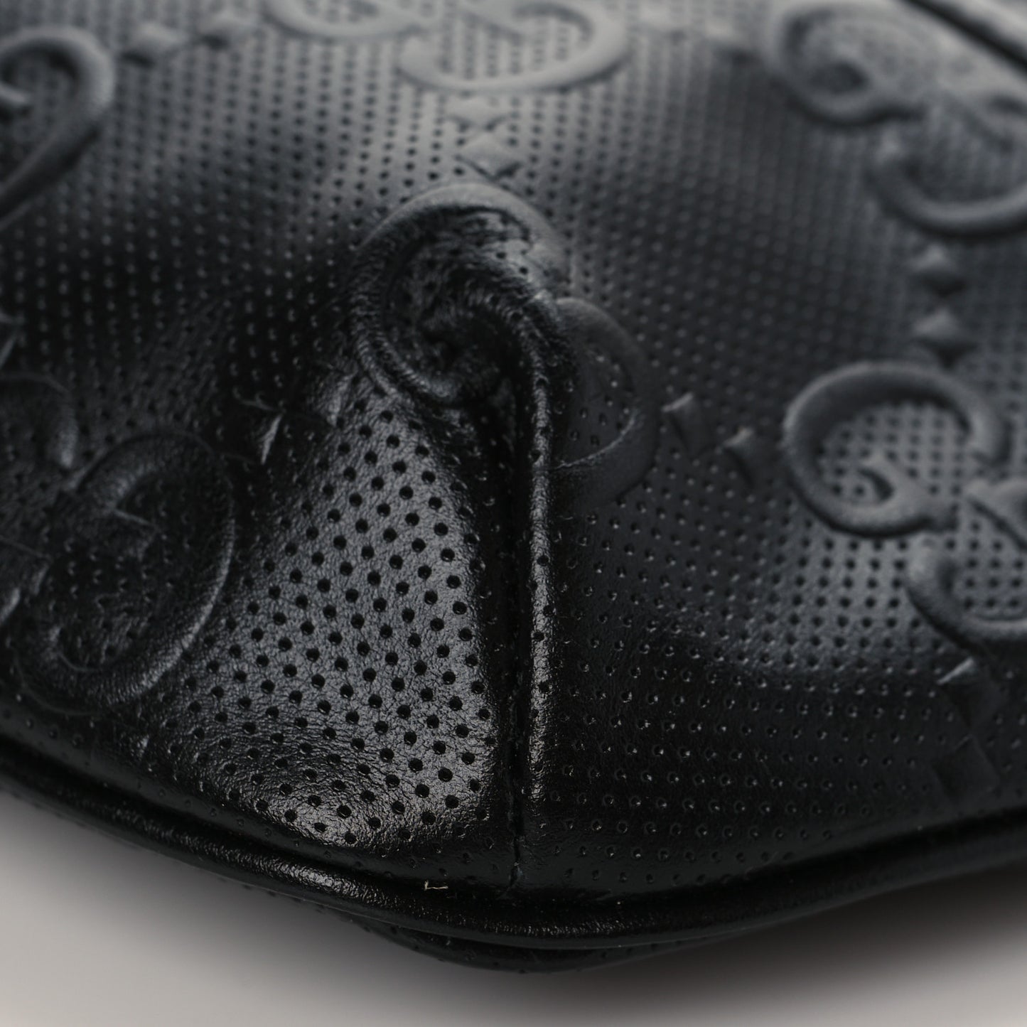 Calfskin GG Tennis Embossed Belt Bag Black