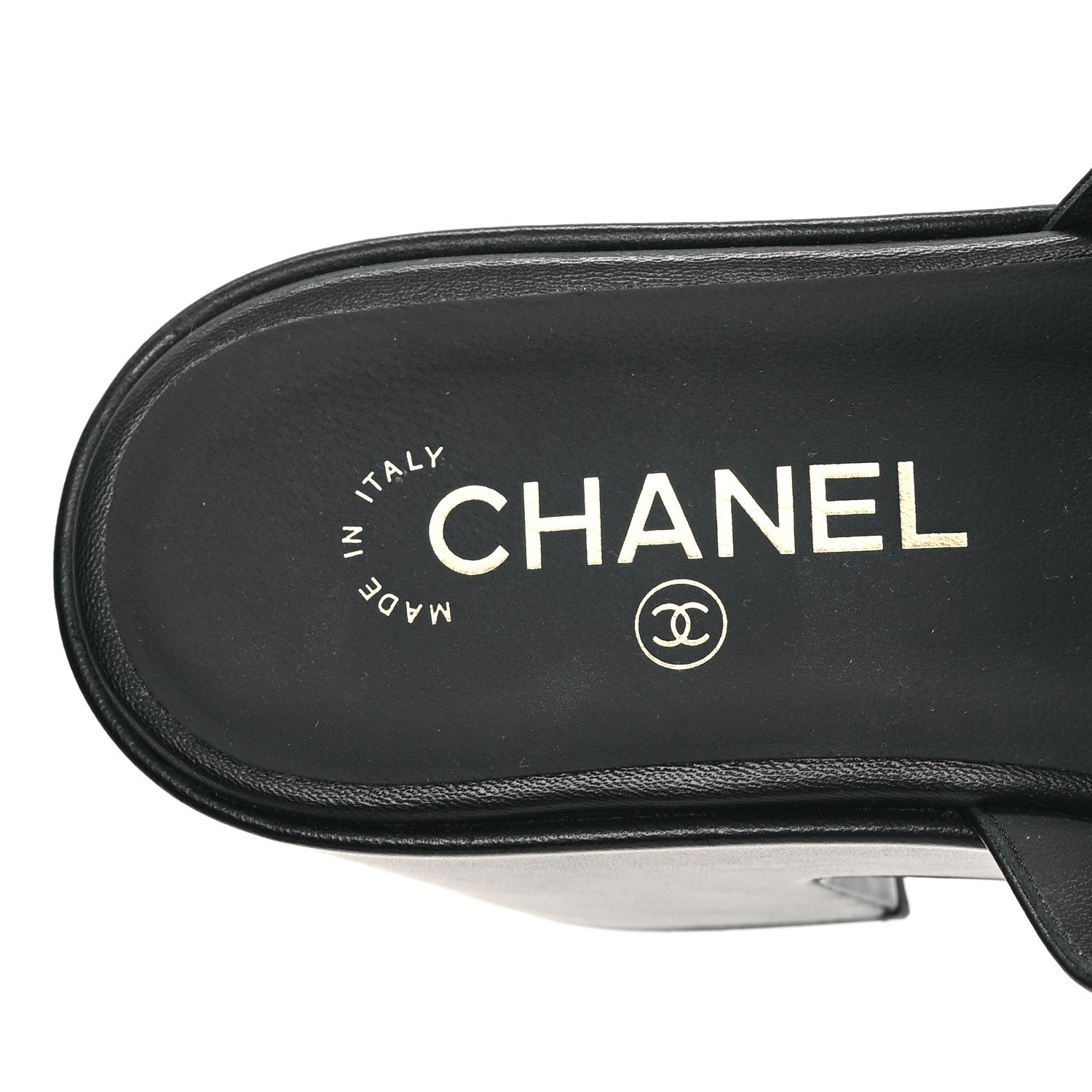 Chanel Lambskin Camellia Platform Mules 38.5 Black 7 of 8