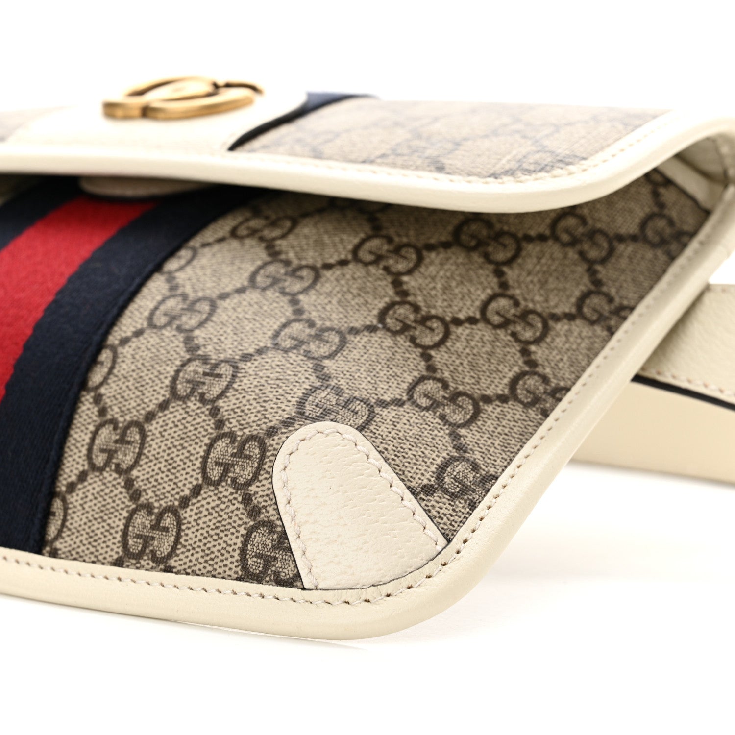 Gucci GG Supreme Monogram Web Small Ophidia Belt Bag Beige Ebony White 10 of 12