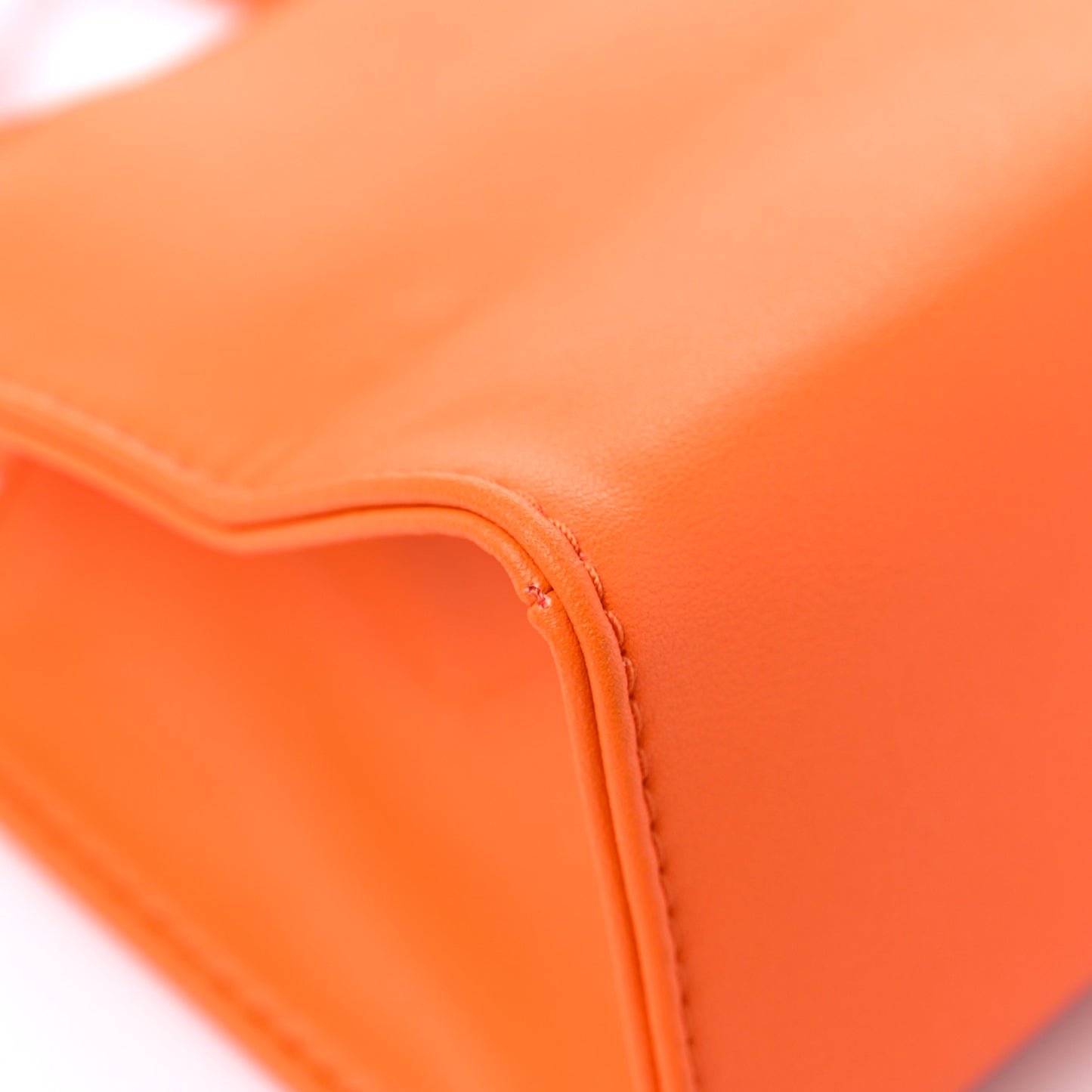 Vegan Leather Small Shopping Bag Orange