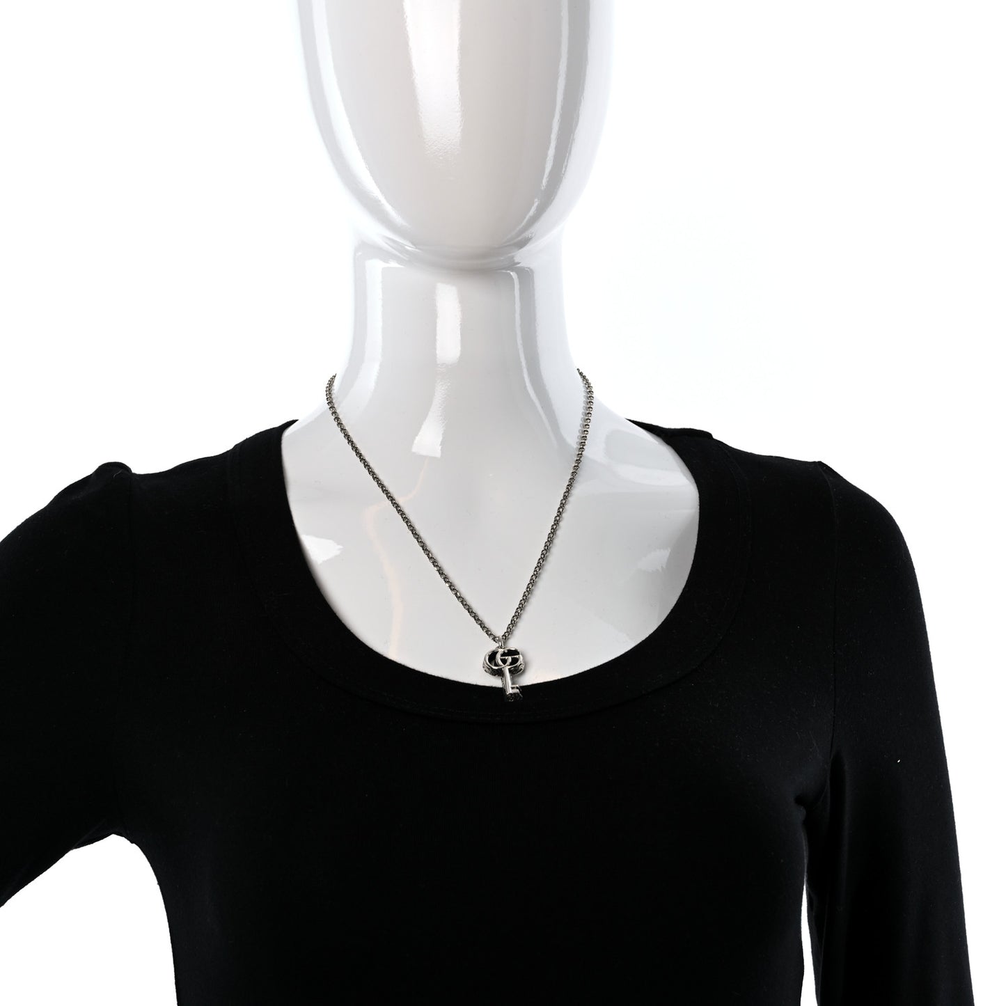 Sterling Silver Double G Key Pendant Necklace
