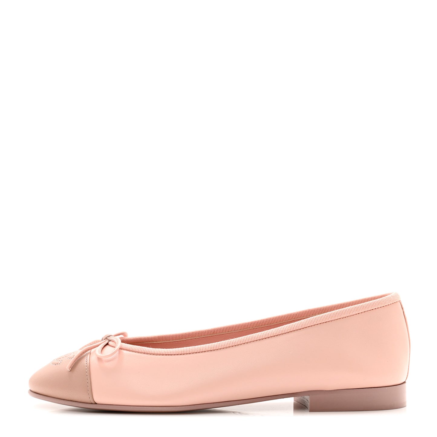 Lambskin Cap Toe CC Ballerina Flats 37 Light Pink Dark Pink