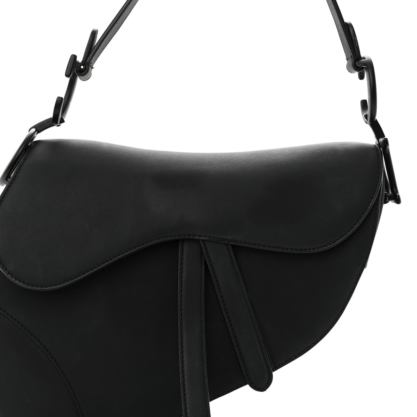 Ultra Matte Calfskin Saddle Bag Black