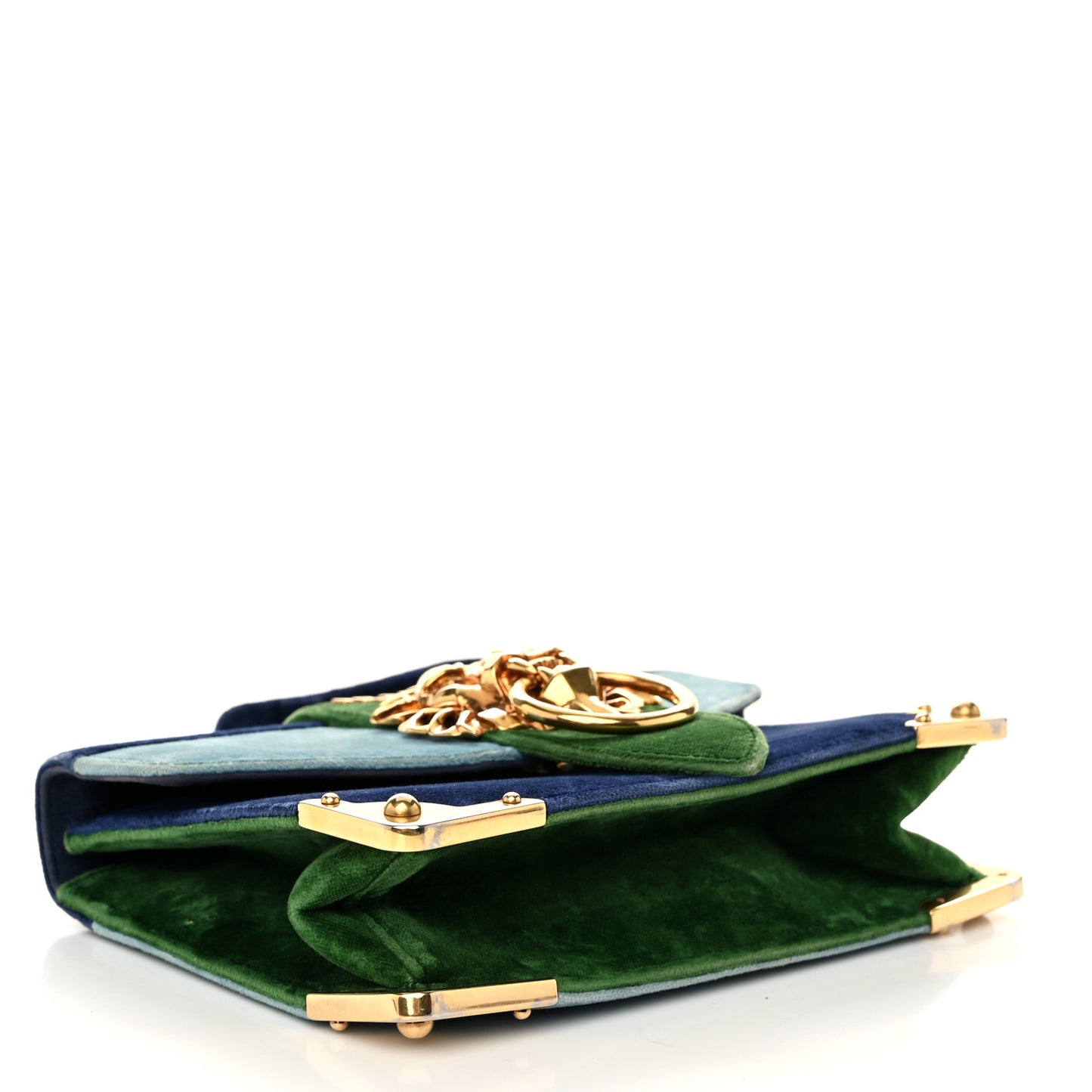 Velluto Lions Head Cahier Shoulder Bag Azzurro