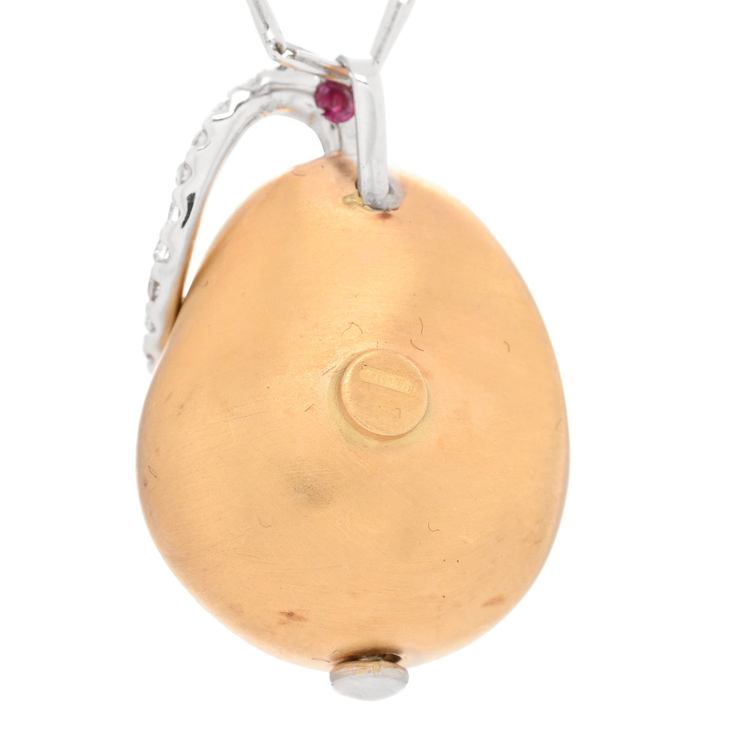 18K Yellow White Gold Diamond Nugget Pendant Necklace