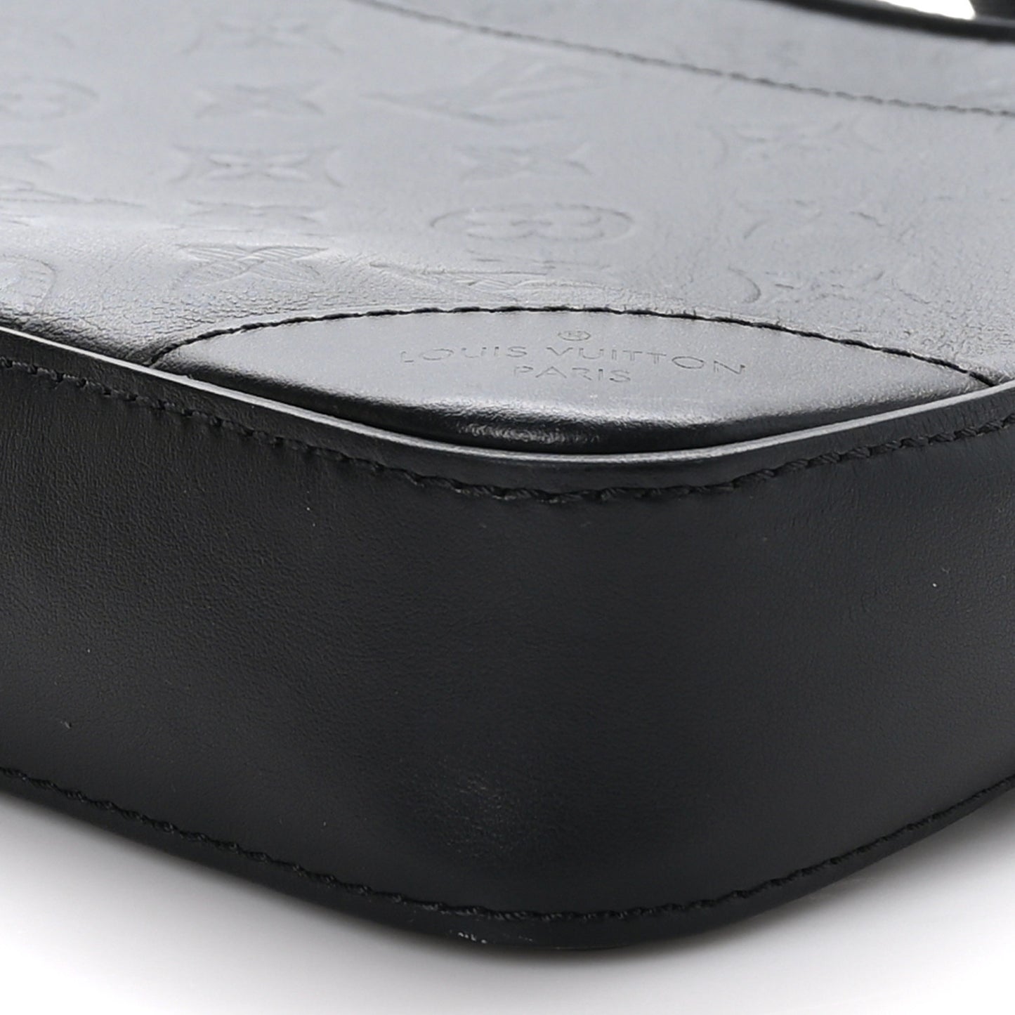 LOUIS VUITTON Calfskin Monogram Shadow Duo Messenger Black