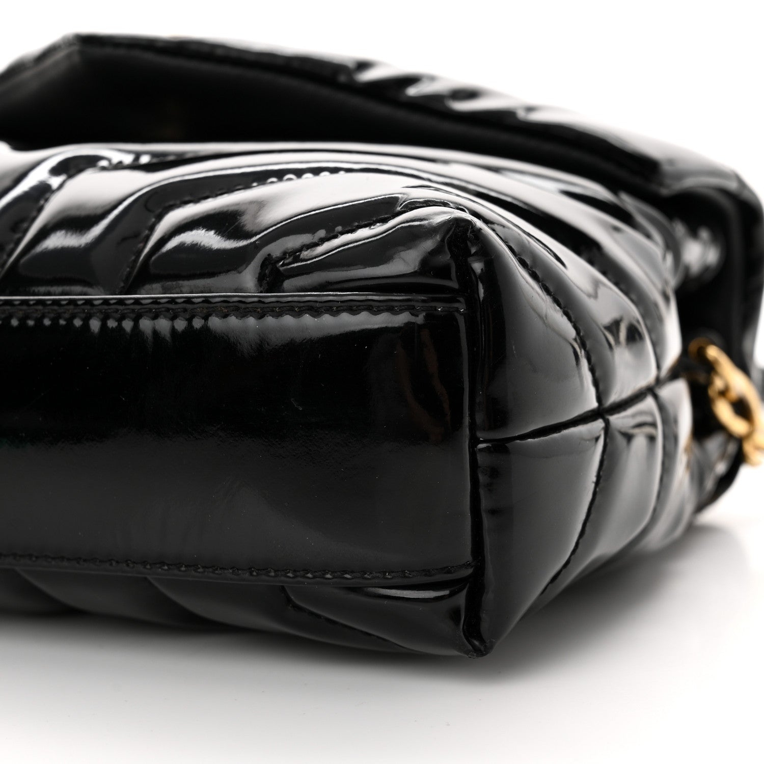 Saint Laurent Patent Y Quilted Monogram Toy Loulou Crossbody Bag Black 10 of 18