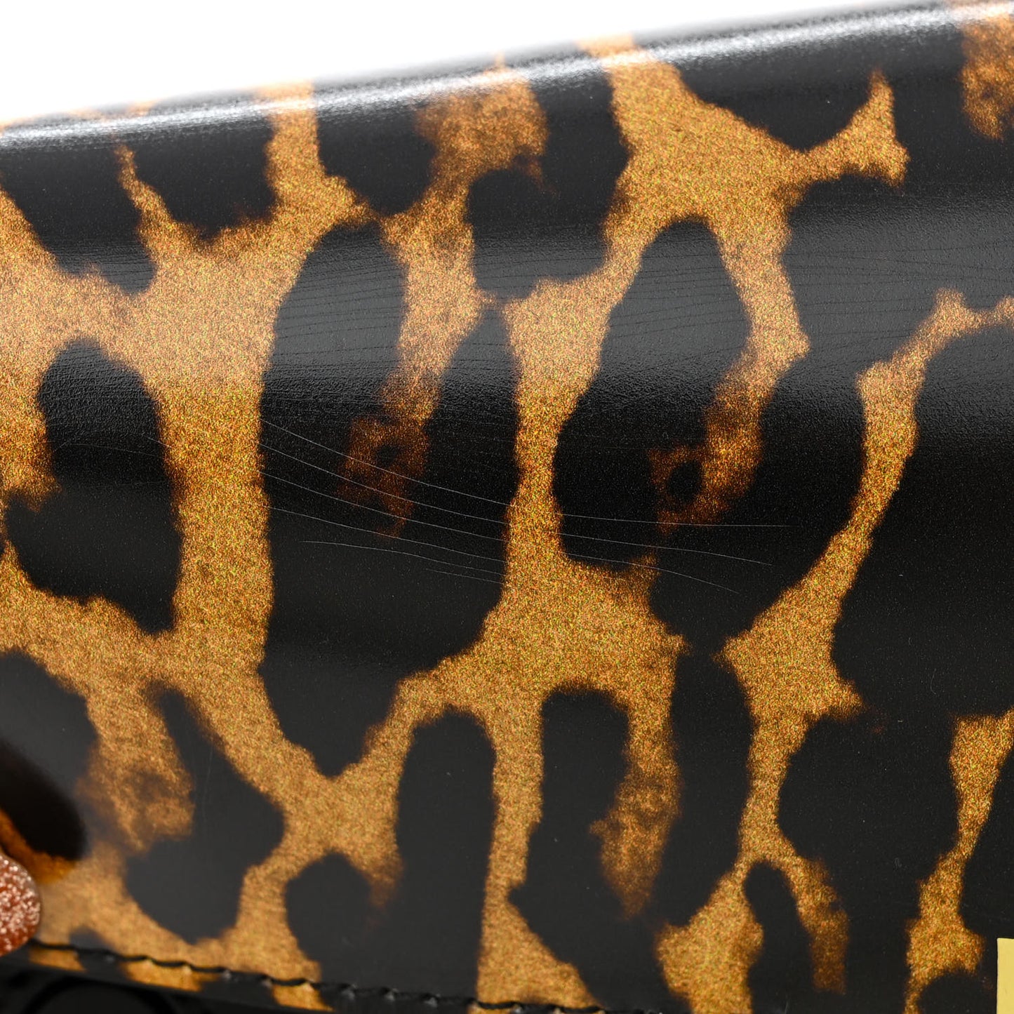 Calfskin Leopard Large Grace Bag Dark Mustard