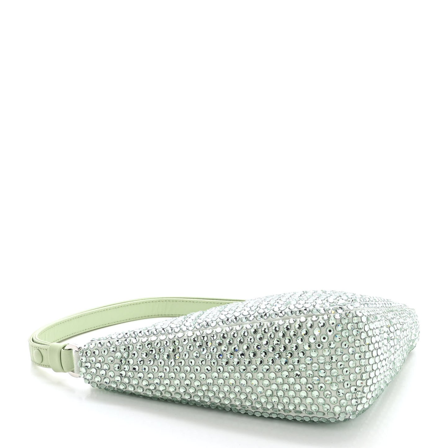 Satin Crystal Triangle Pouch Acqua