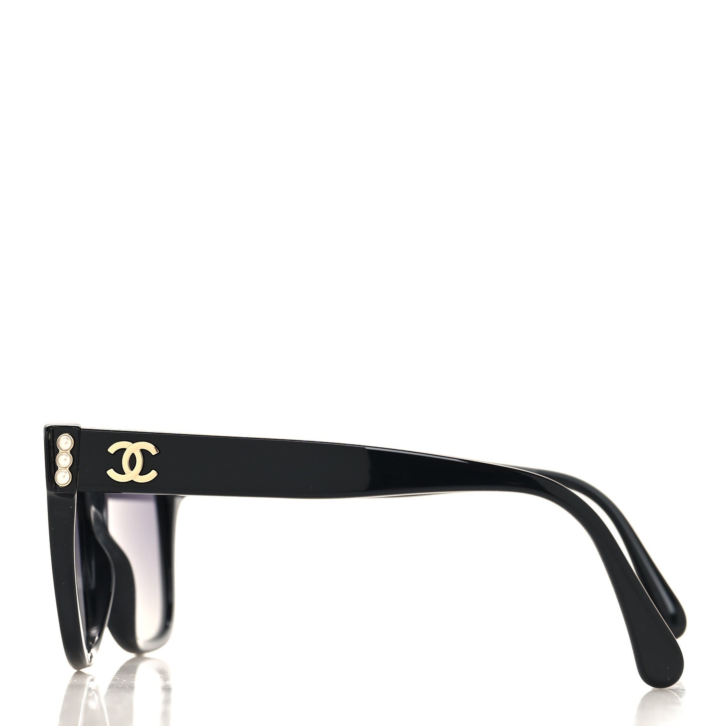 Acetate Polarized Pearl CC Square Sunglasses 5482-H Black