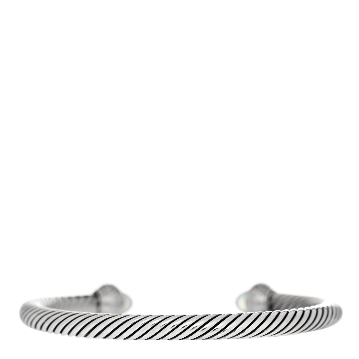 Sterling Silver Diamond Chalcedony 5mm Cable Classics Bracelet